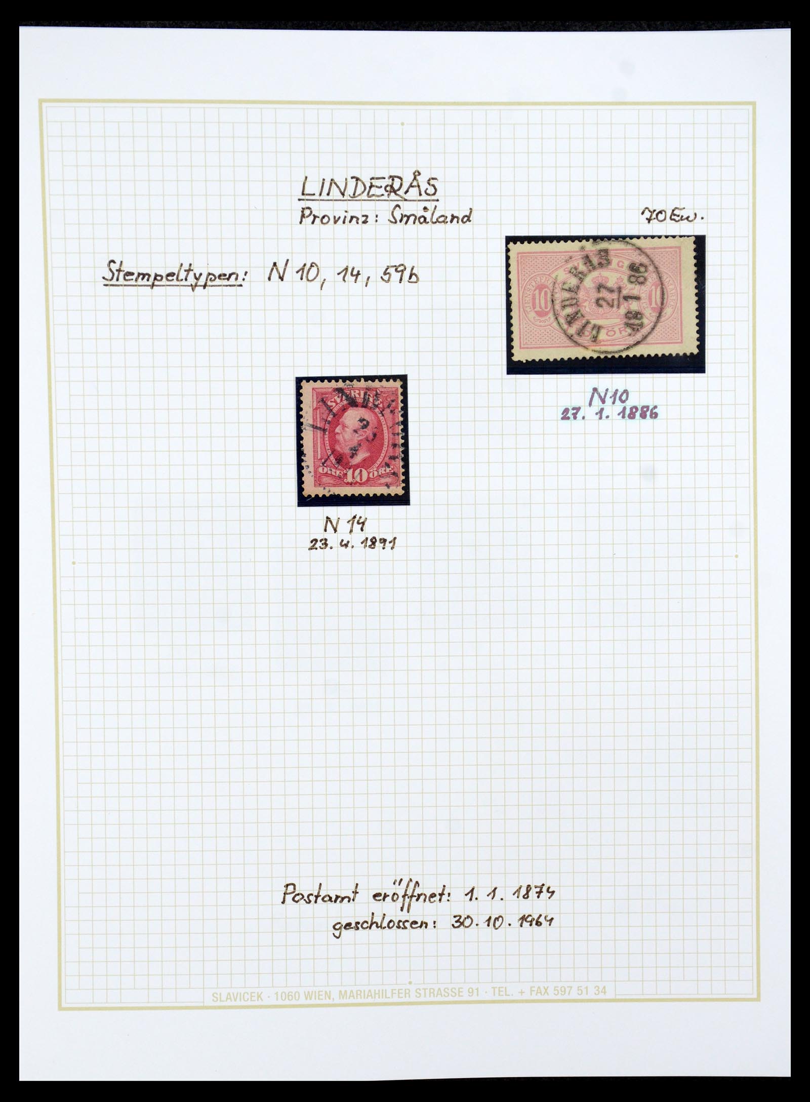36259 026 - Stamp collection 36259 Sweden cancels 1858-1950.
