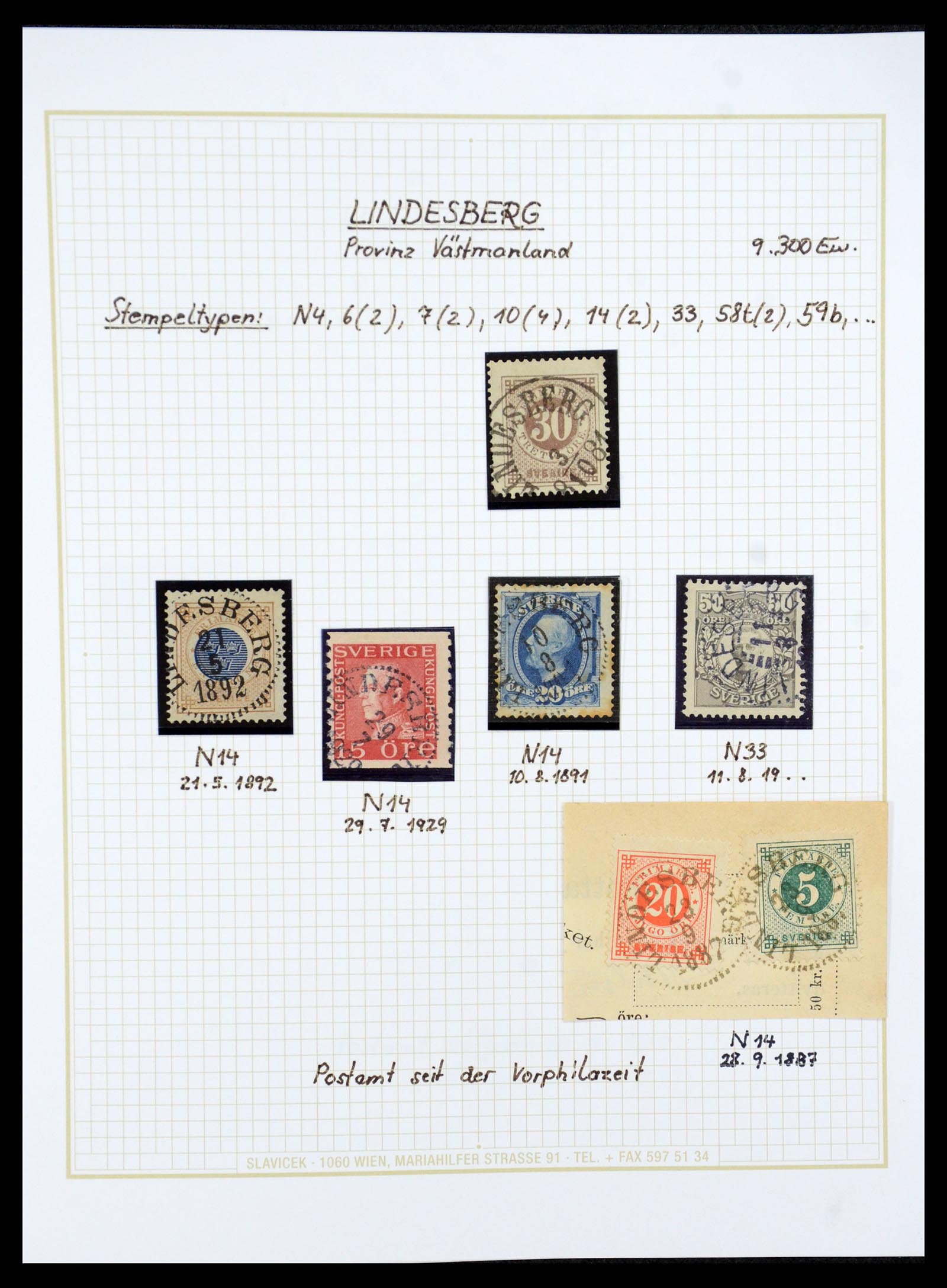 36259 027 - Postzegelverzameling 36259 Zweden stempels 1858-1950.