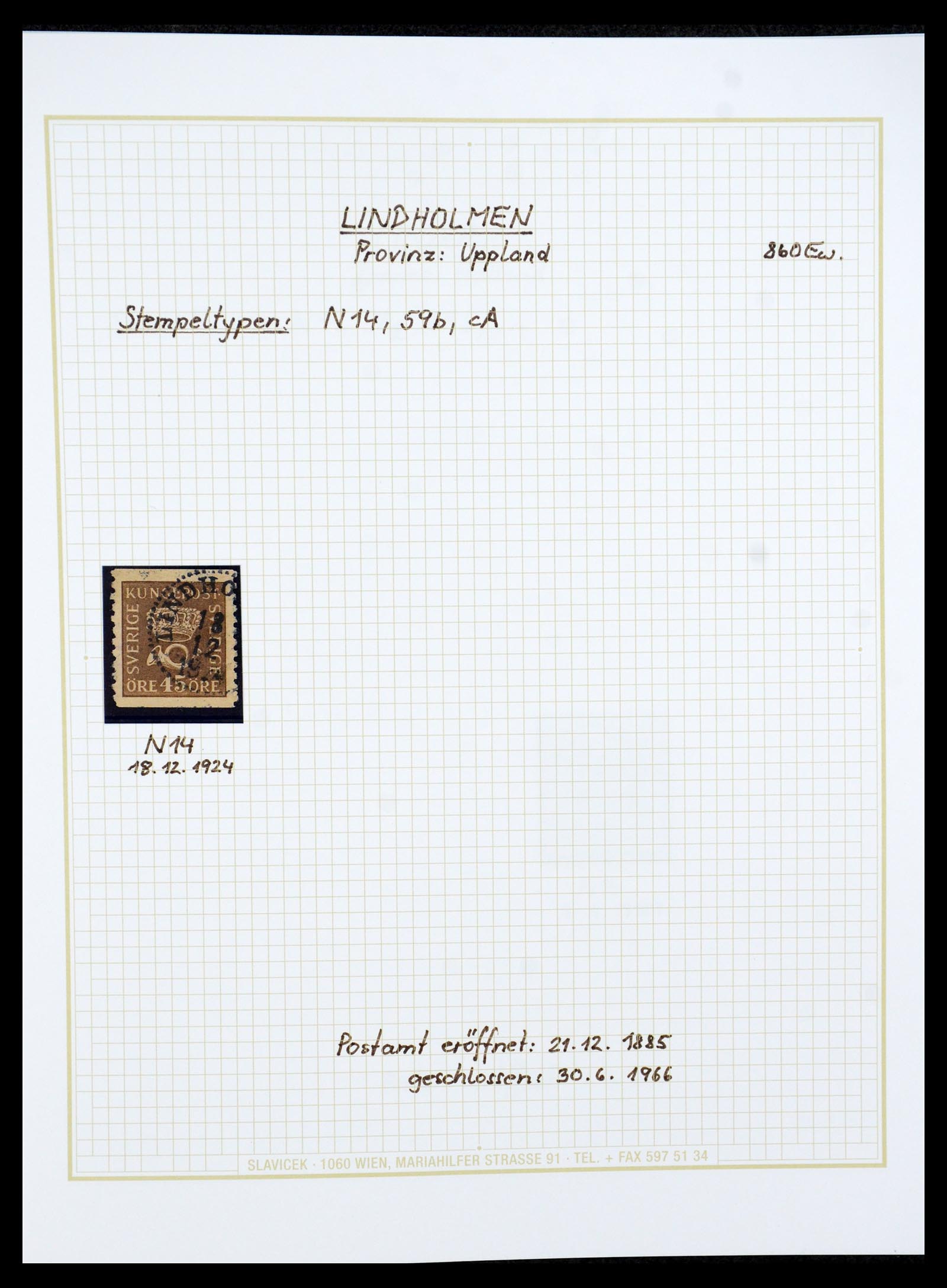 36259 028 - Stamp collection 36259 Sweden cancels 1858-1950.