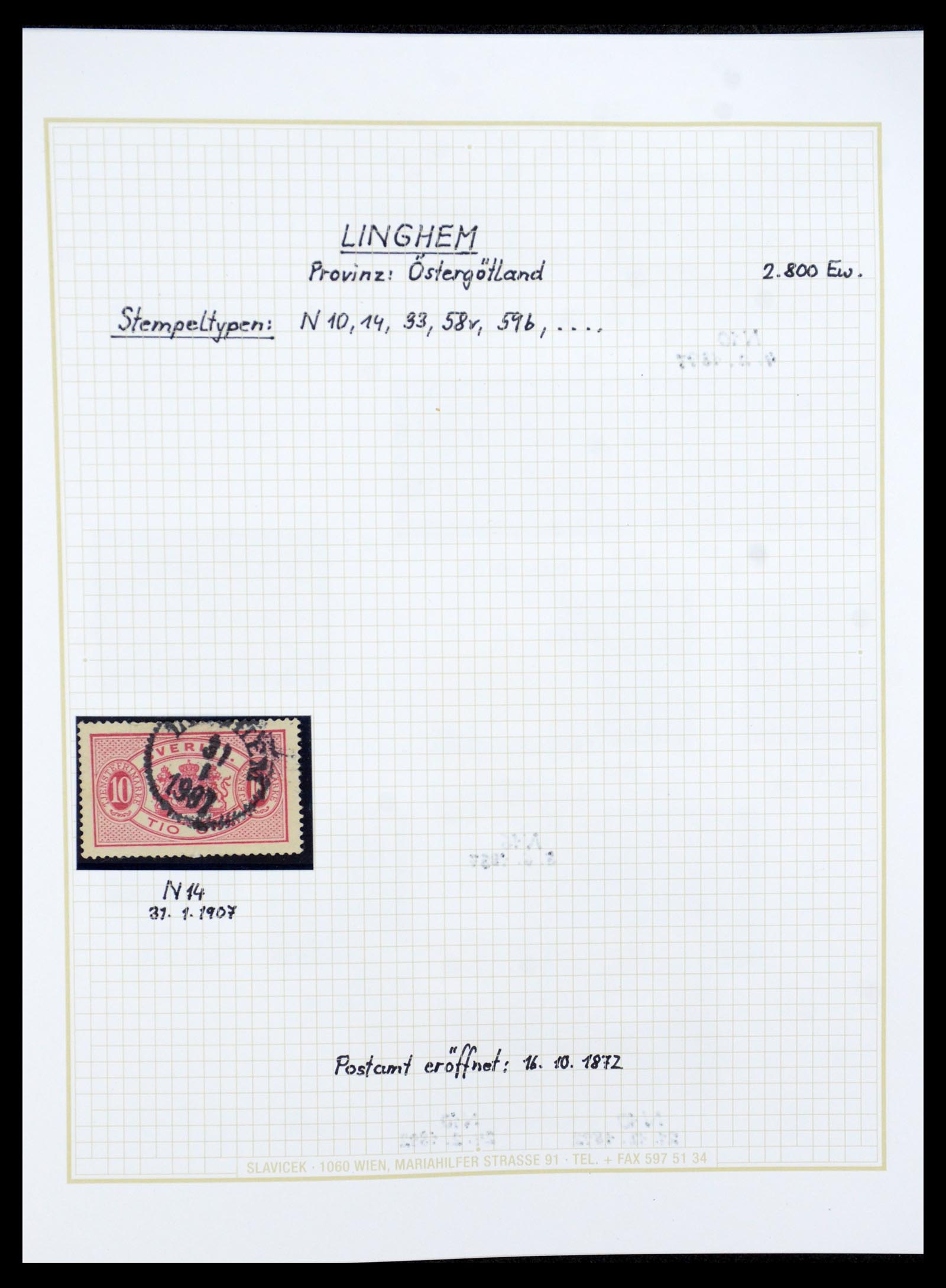 36259 033 - Postzegelverzameling 36259 Zweden stempels 1858-1950.