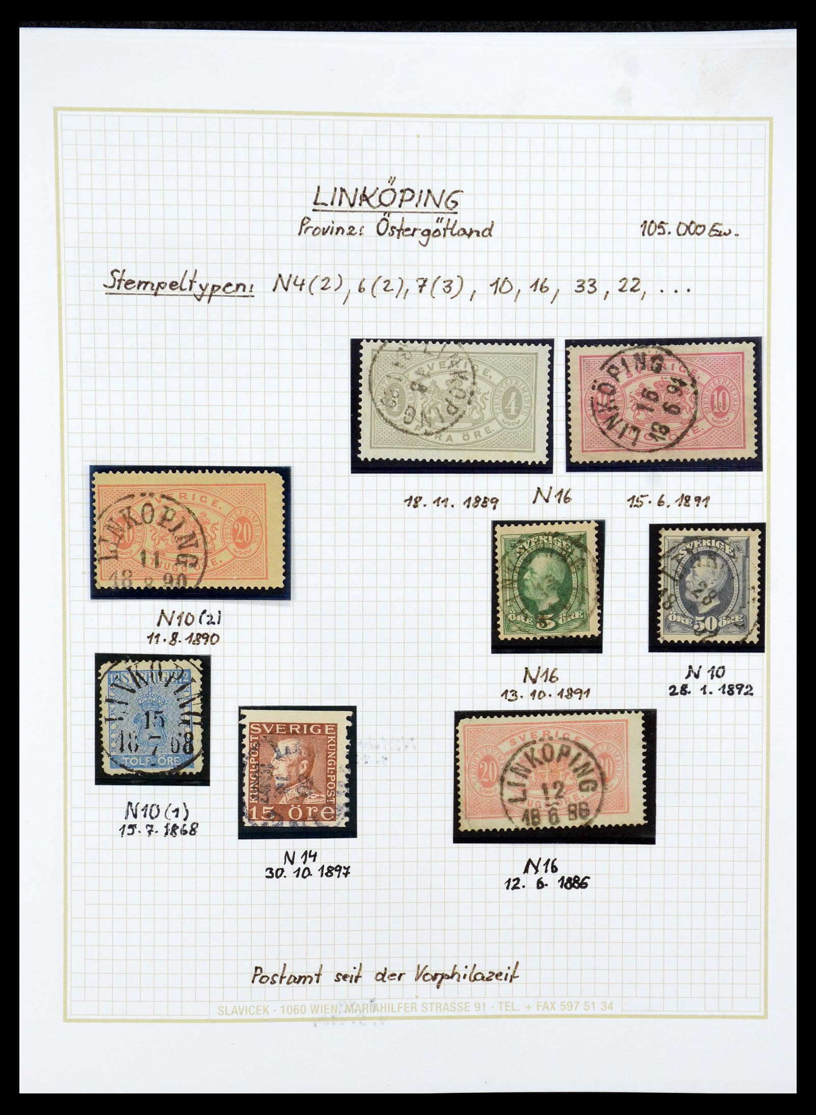 36259 035 - Stamp collection 36259 Sweden cancels 1858-1950.