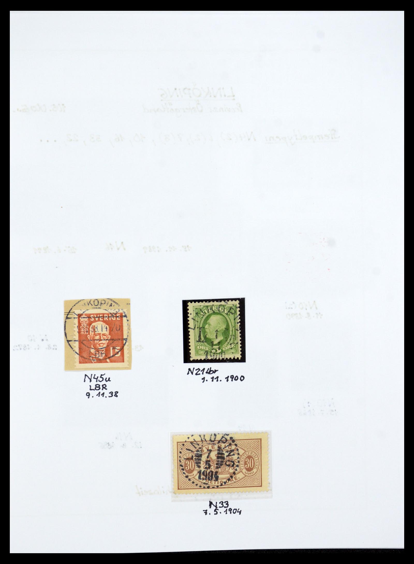 36259 036 - Stamp collection 36259 Sweden cancels 1858-1950.