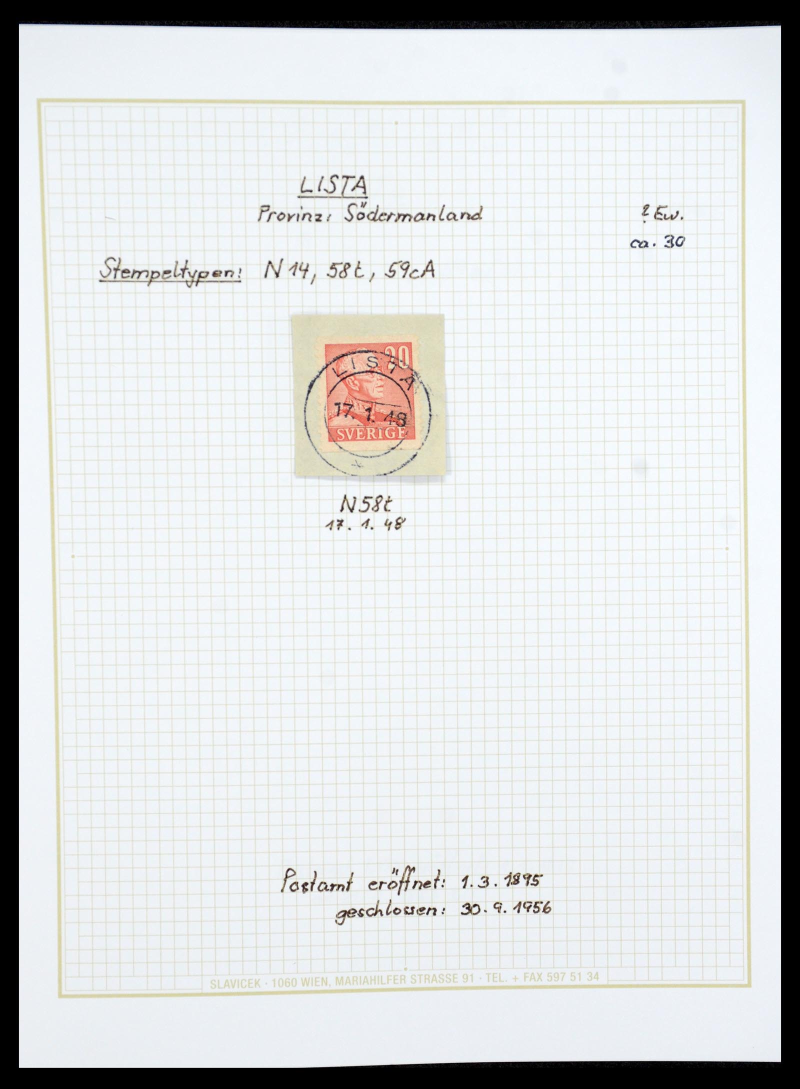 36259 038 - Postzegelverzameling 36259 Zweden stempels 1858-1950.