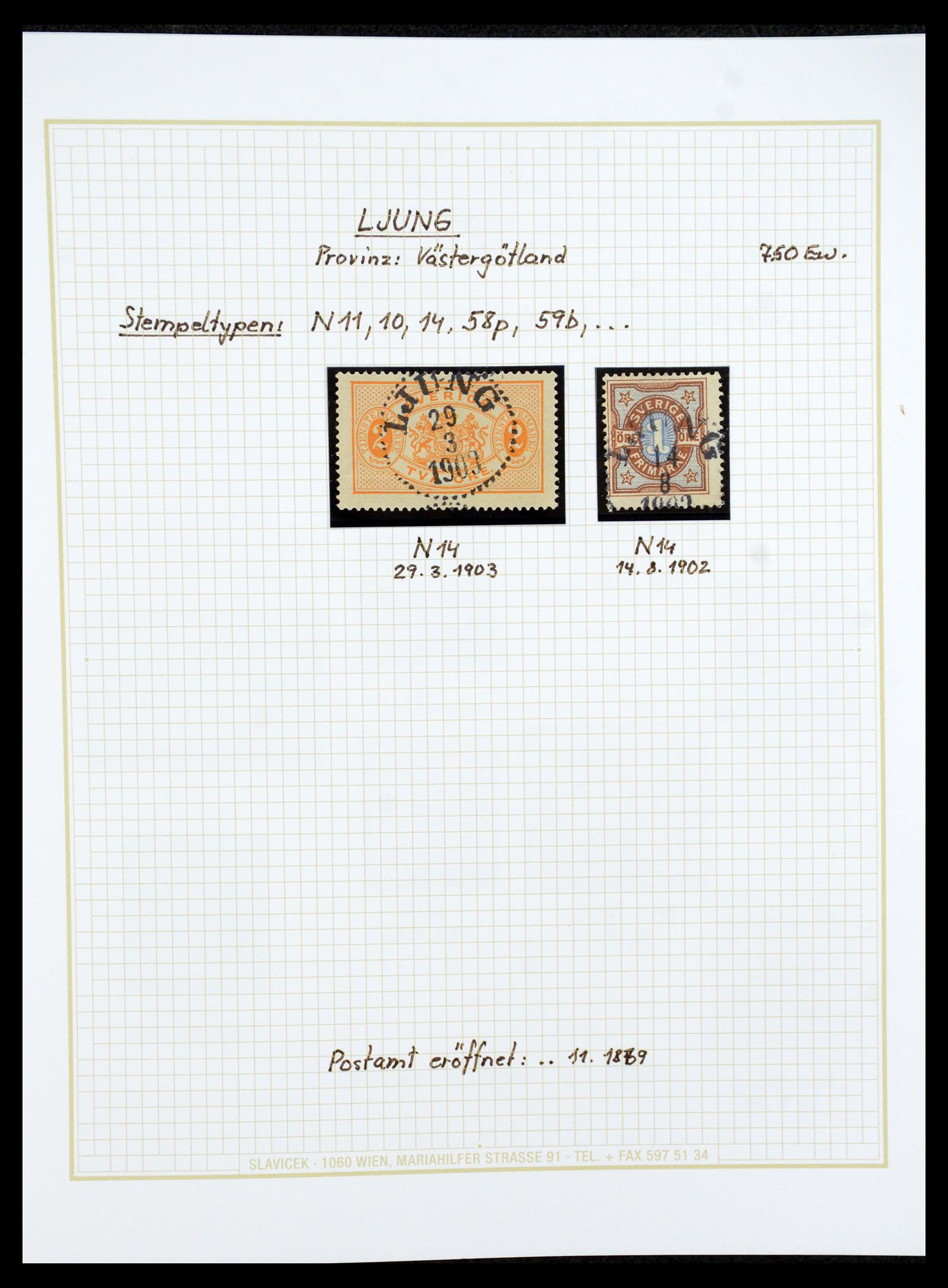 36259 040 - Stamp collection 36259 Sweden cancels 1858-1950.