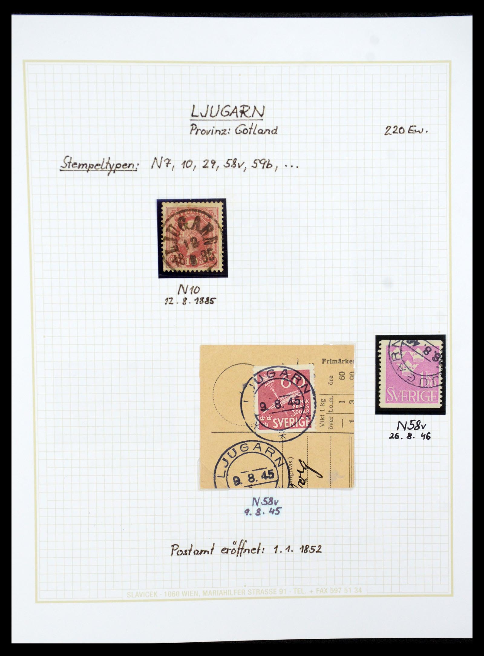 36259 042 - Stamp collection 36259 Sweden cancels 1858-1950.