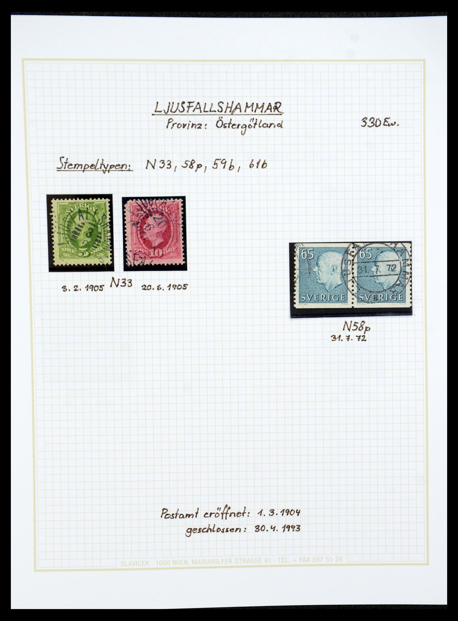 36259 043 - Stamp collection 36259 Sweden cancels 1858-1950.