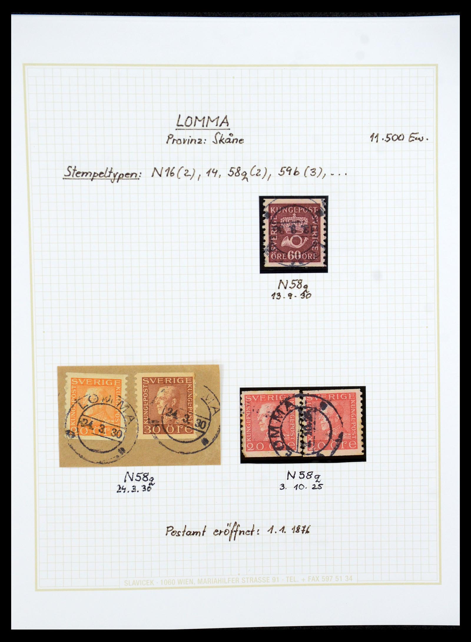 36259 047 - Stamp collection 36259 Sweden cancels 1858-1950.