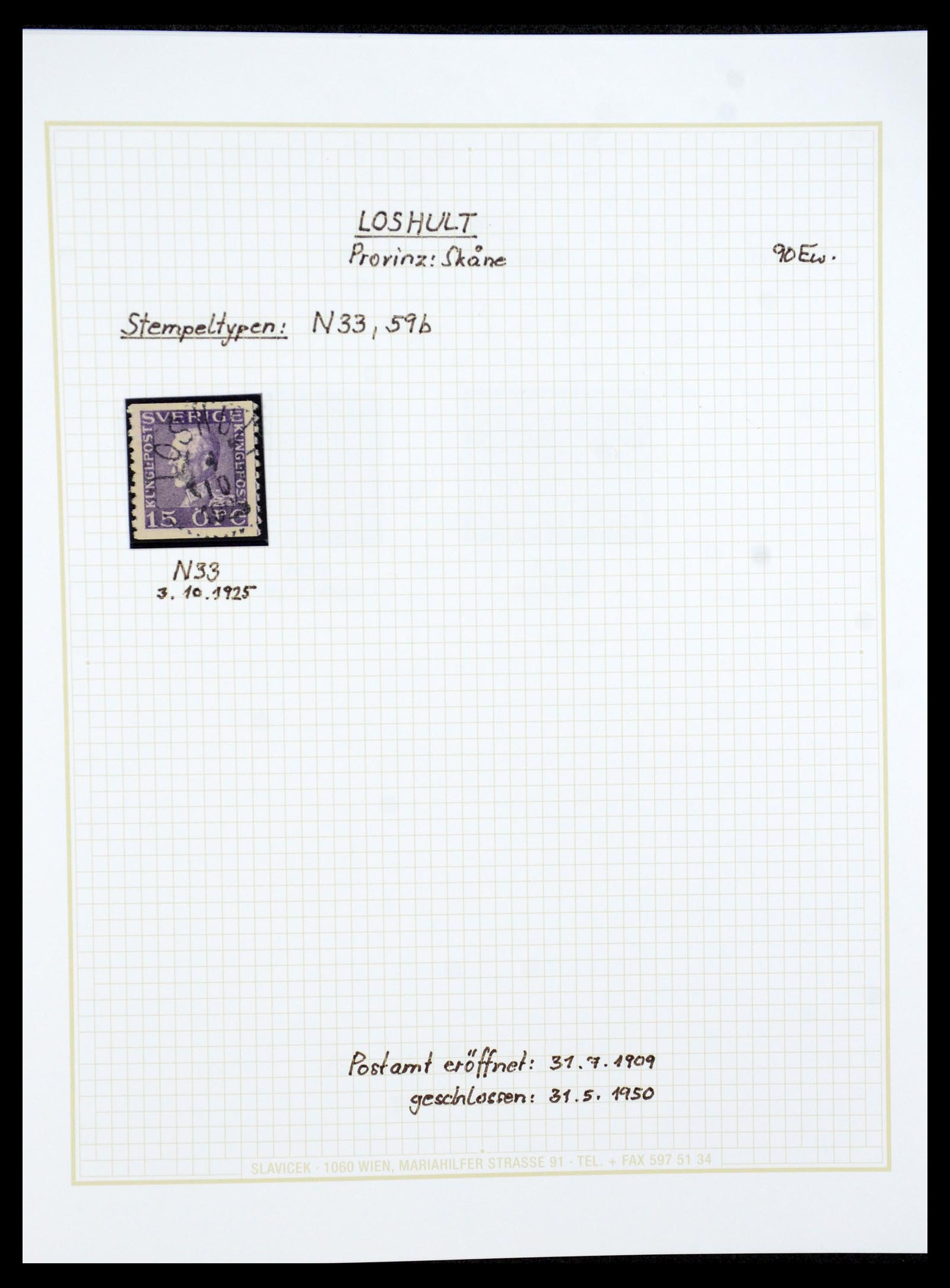 36259 049 - Postzegelverzameling 36259 Zweden stempels 1858-1950.