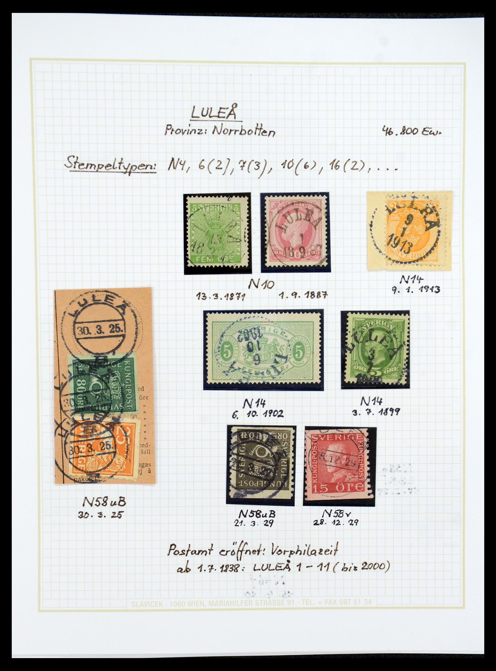 36259 055 - Stamp collection 36259 Sweden cancels 1858-1950.