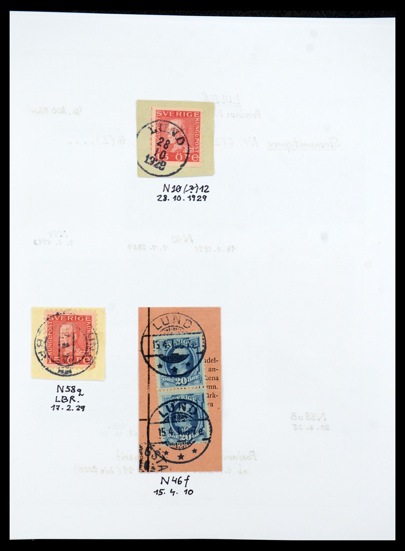 36259 056 - Stamp collection 36259 Sweden cancels 1858-1950.