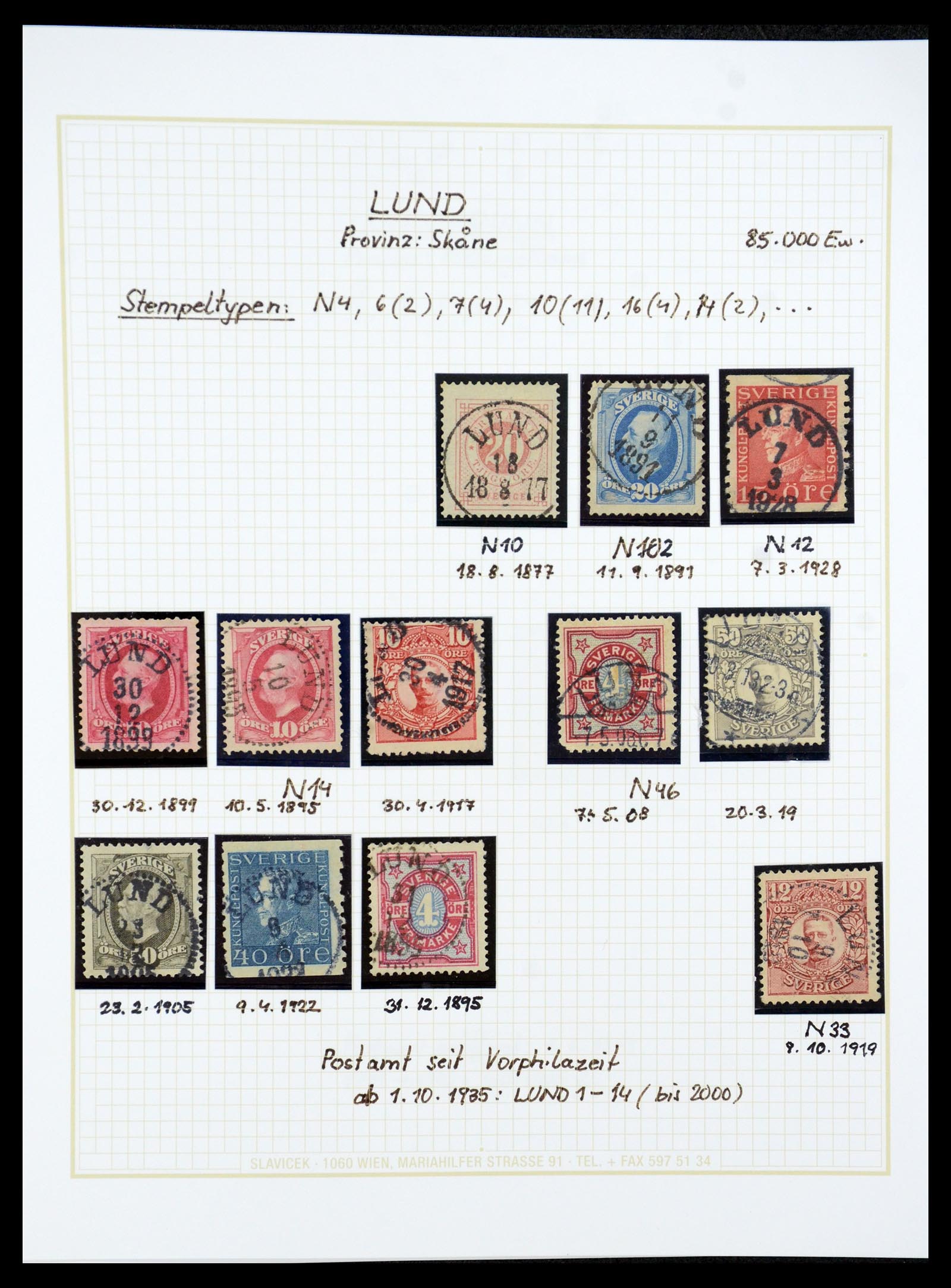 36259 057 - Stamp collection 36259 Sweden cancels 1858-1950.