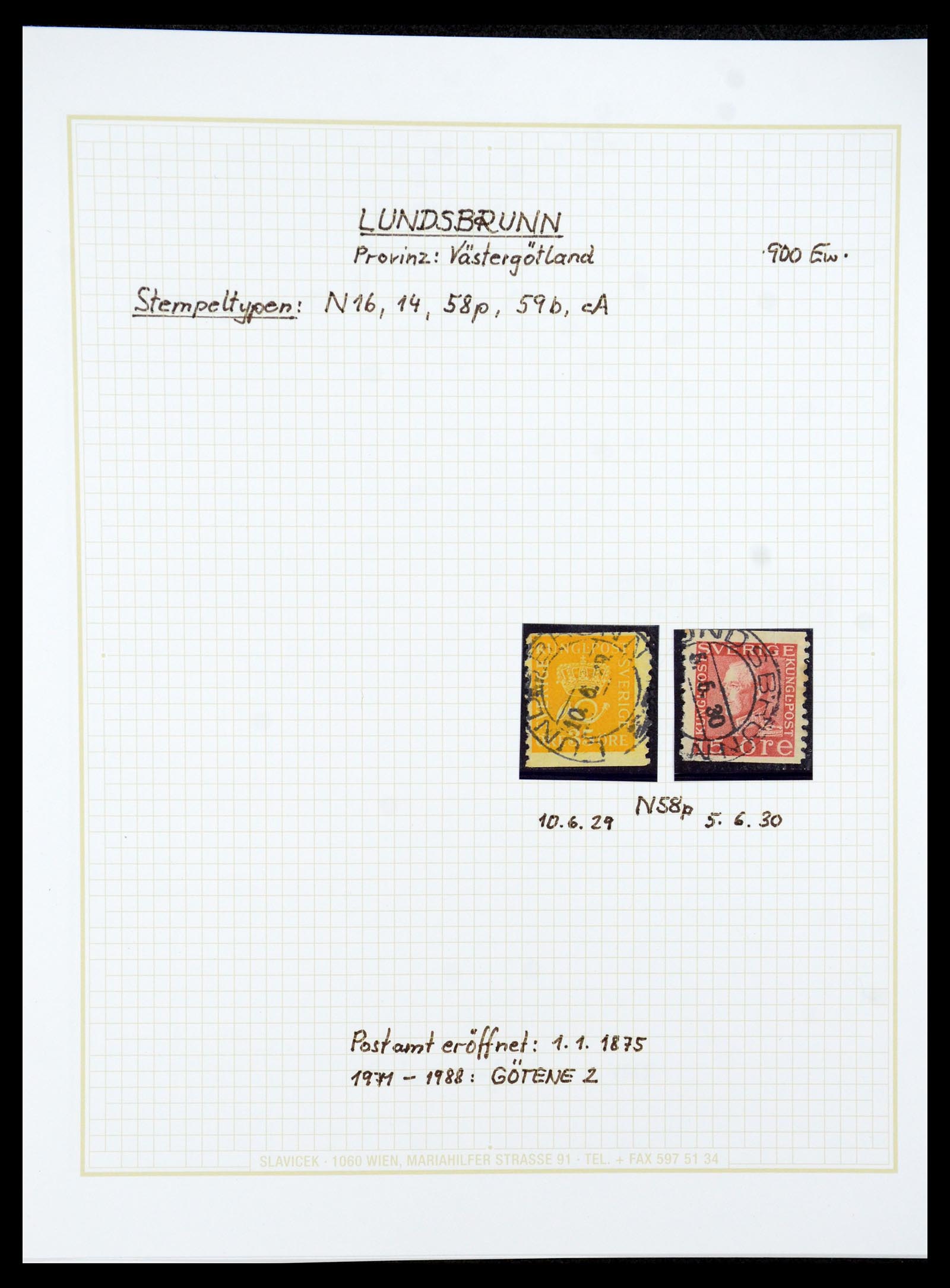 36259 058 - Postzegelverzameling 36259 Zweden stempels 1858-1950.