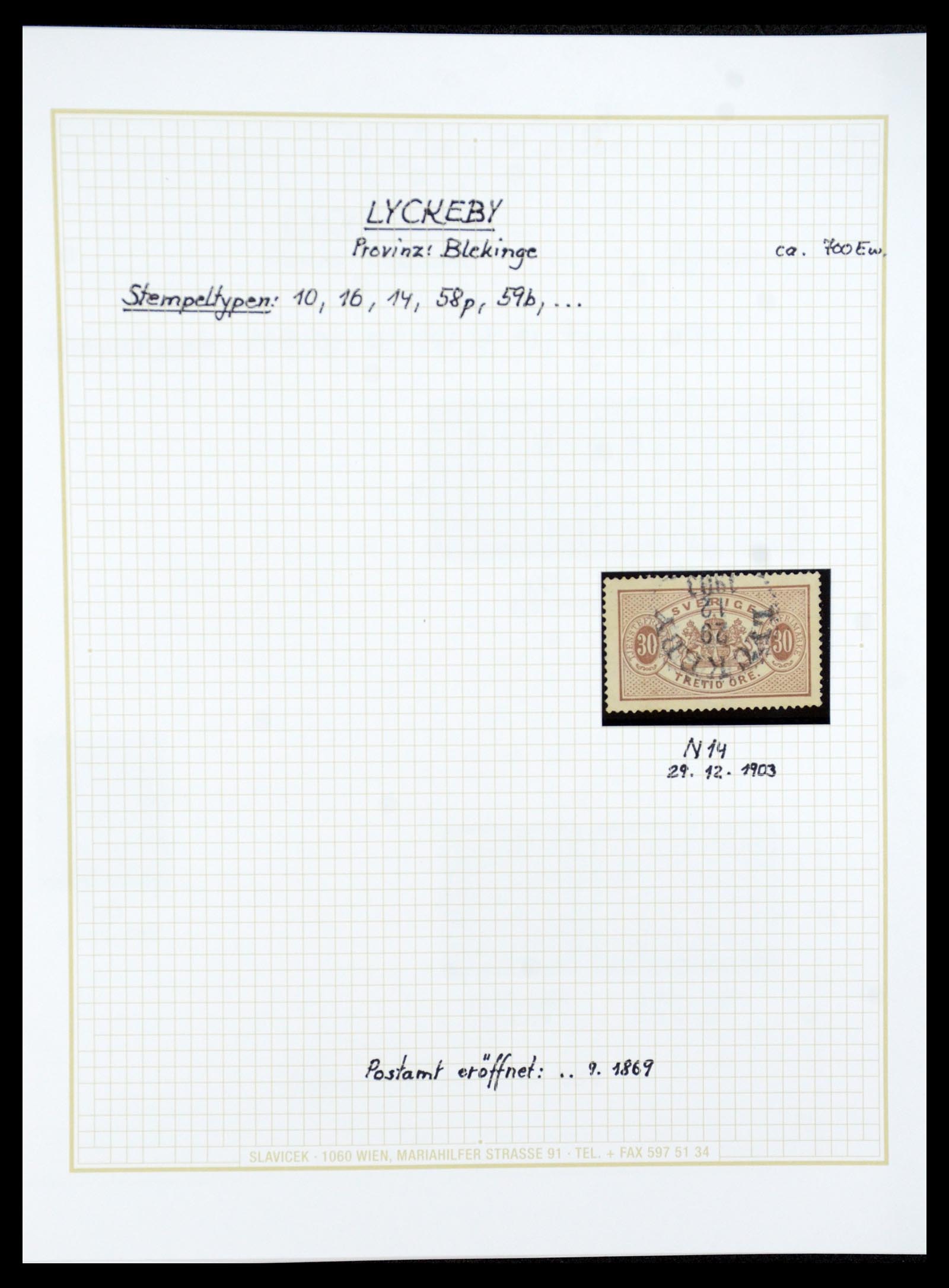 36259 059 - Postzegelverzameling 36259 Zweden stempels 1858-1950.