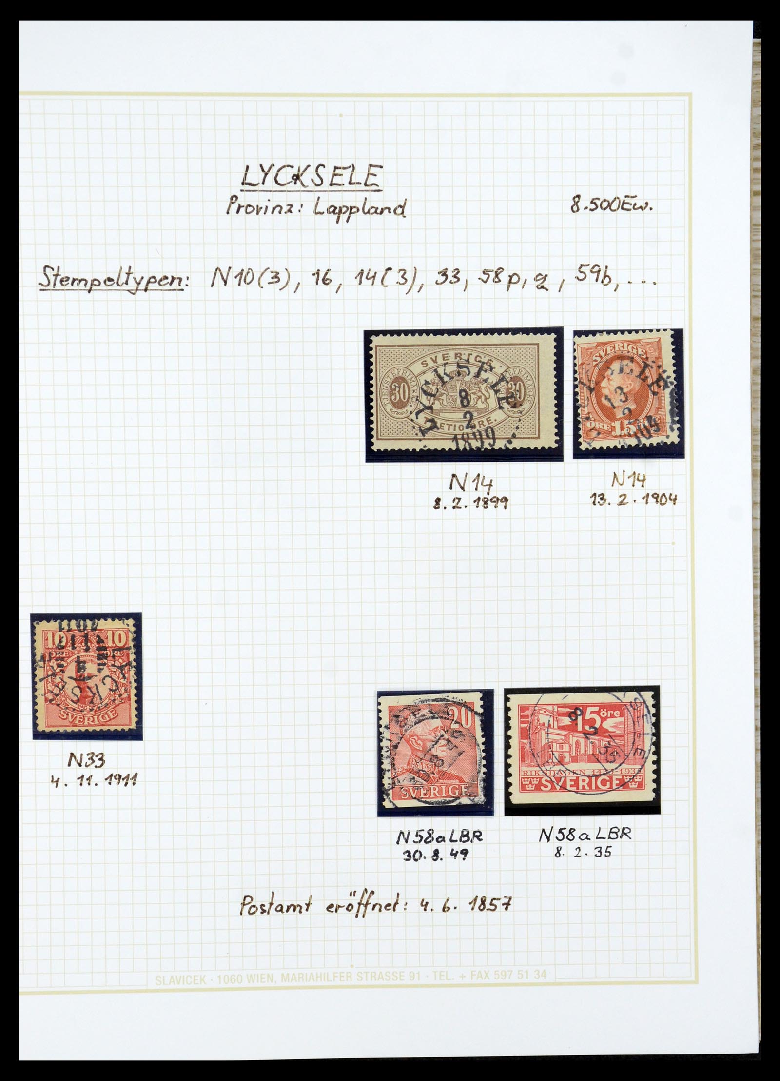 36259 060 - Postzegelverzameling 36259 Zweden stempels 1858-1950.