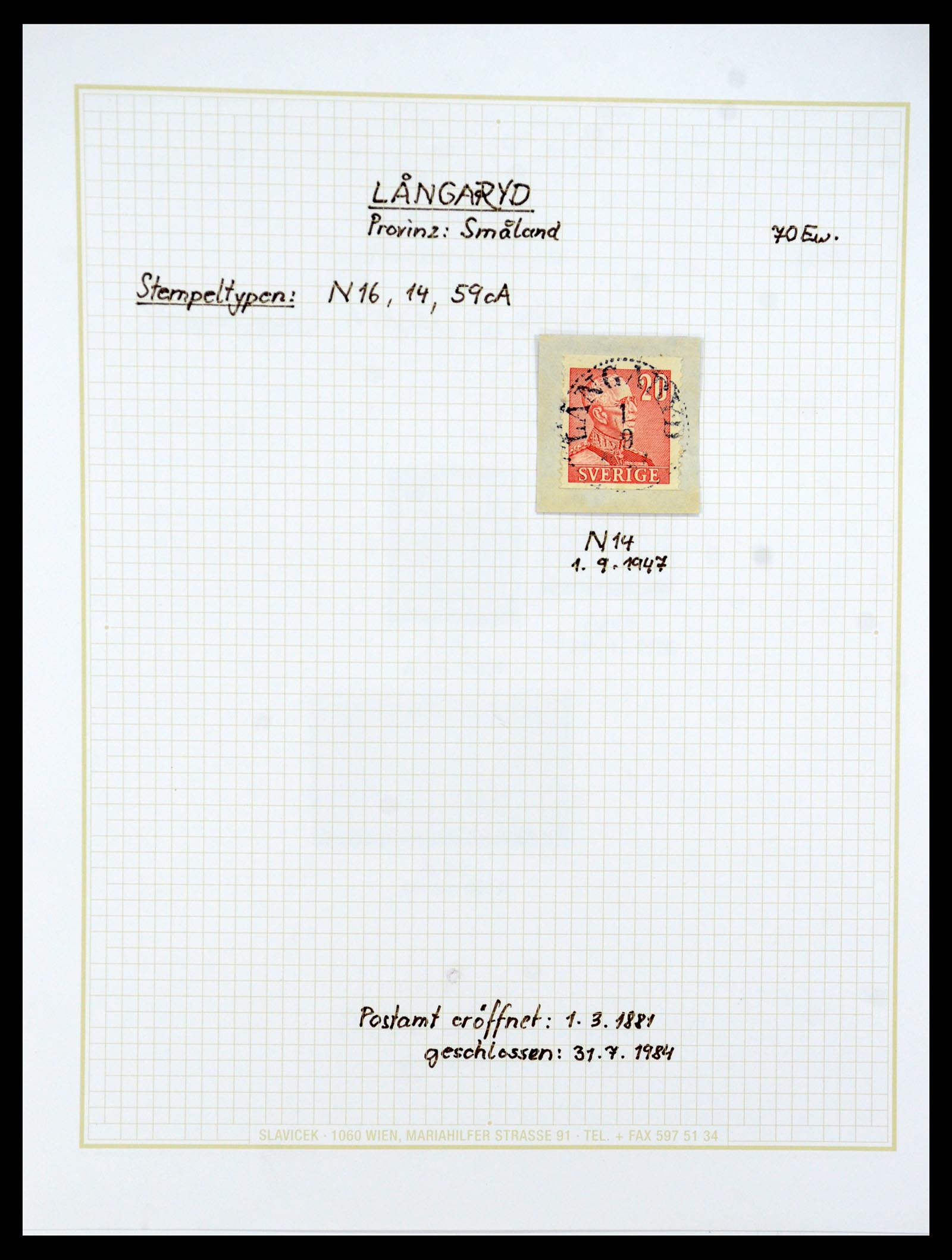 36259 063 - Postzegelverzameling 36259 Zweden stempels 1858-1950.