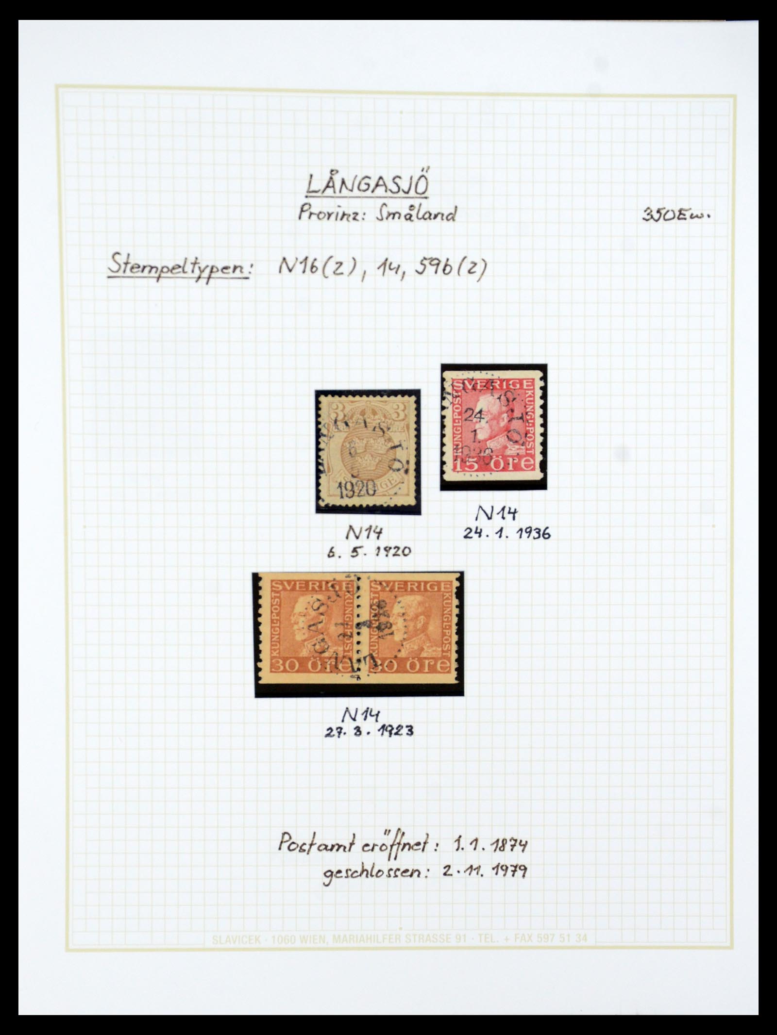 36259 064 - Postzegelverzameling 36259 Zweden stempels 1858-1950.