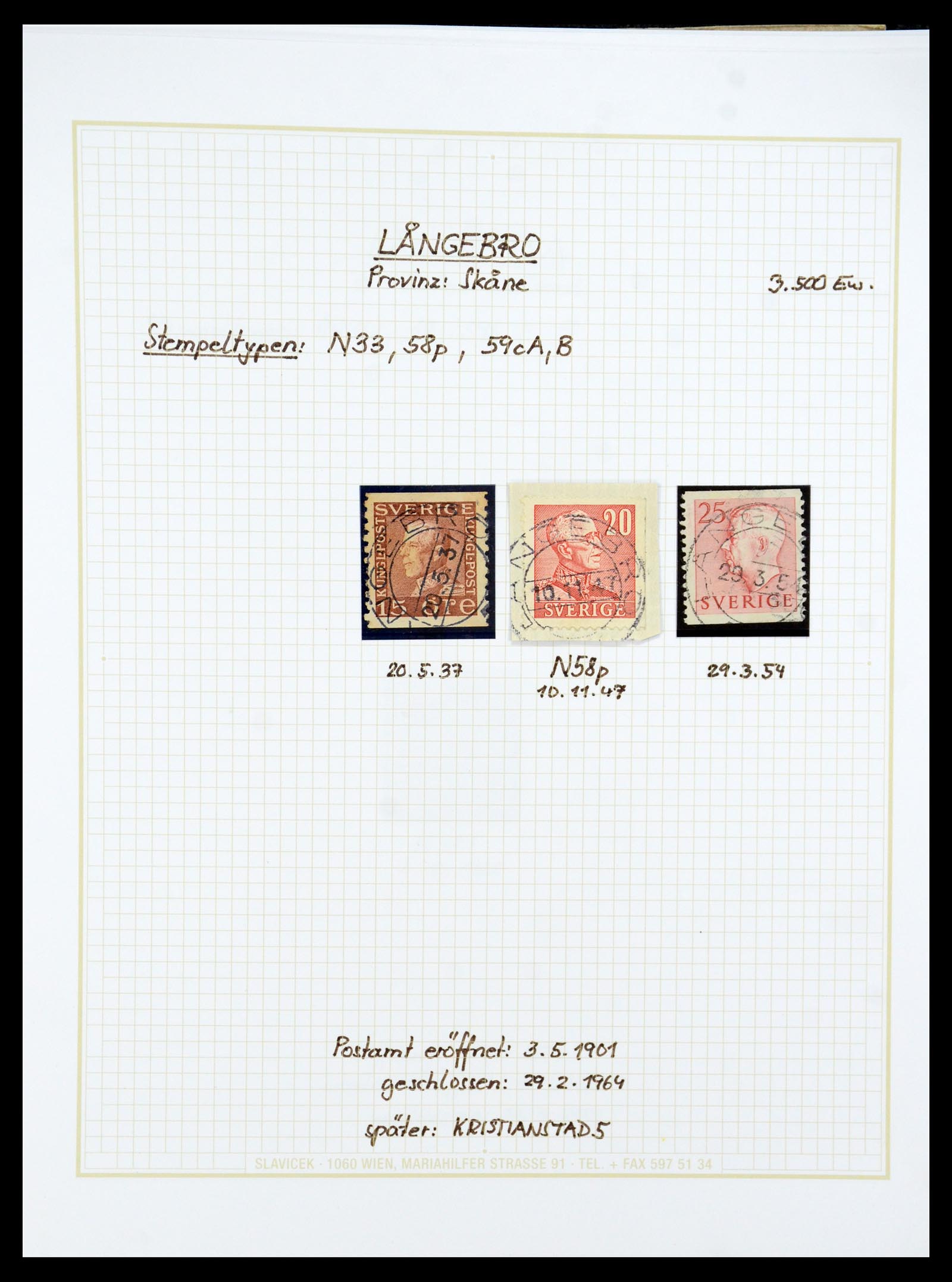 36259 068 - Postzegelverzameling 36259 Zweden stempels 1858-1950.