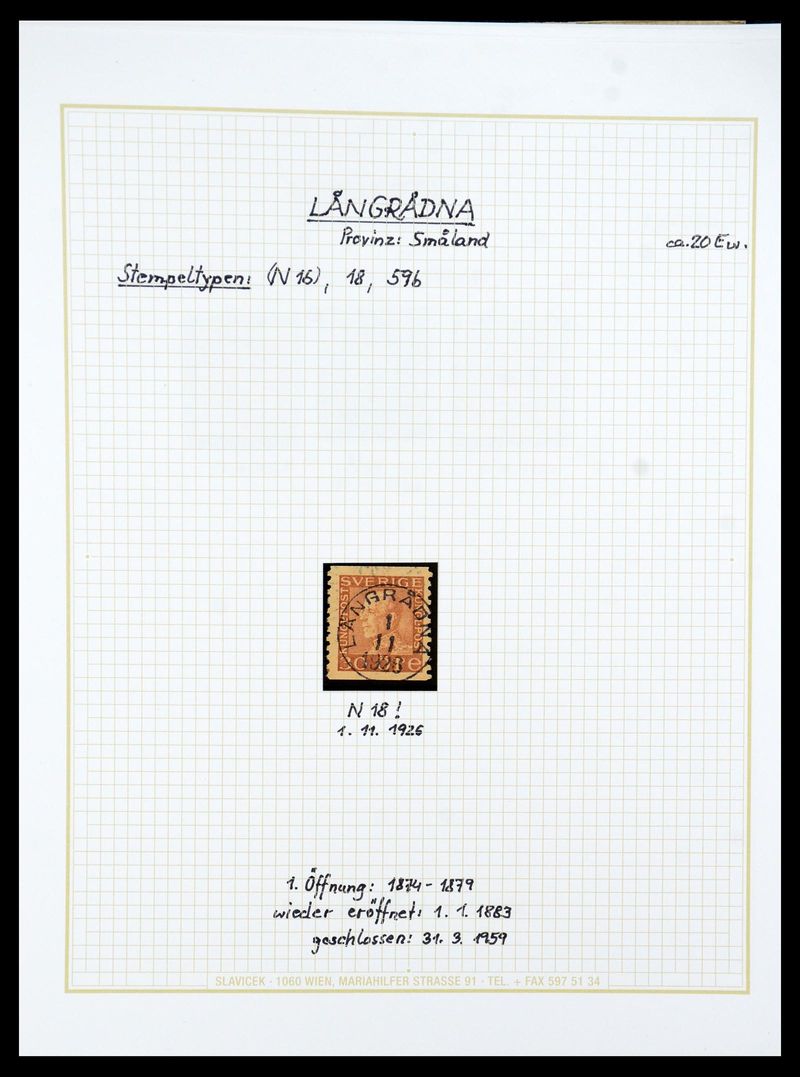 36259 069 - Postzegelverzameling 36259 Zweden stempels 1858-1950.