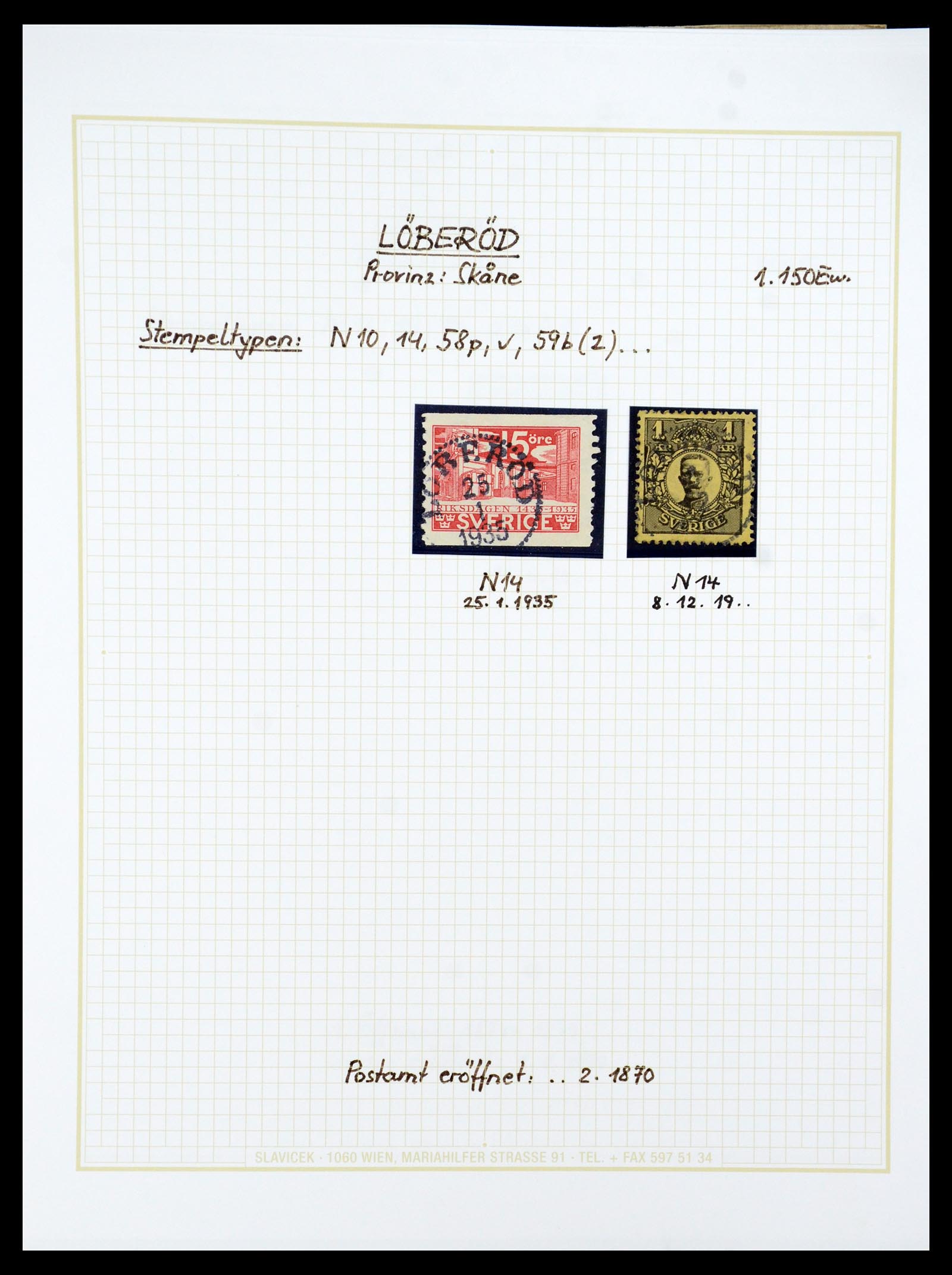 36259 075 - Postzegelverzameling 36259 Zweden stempels 1858-1950.