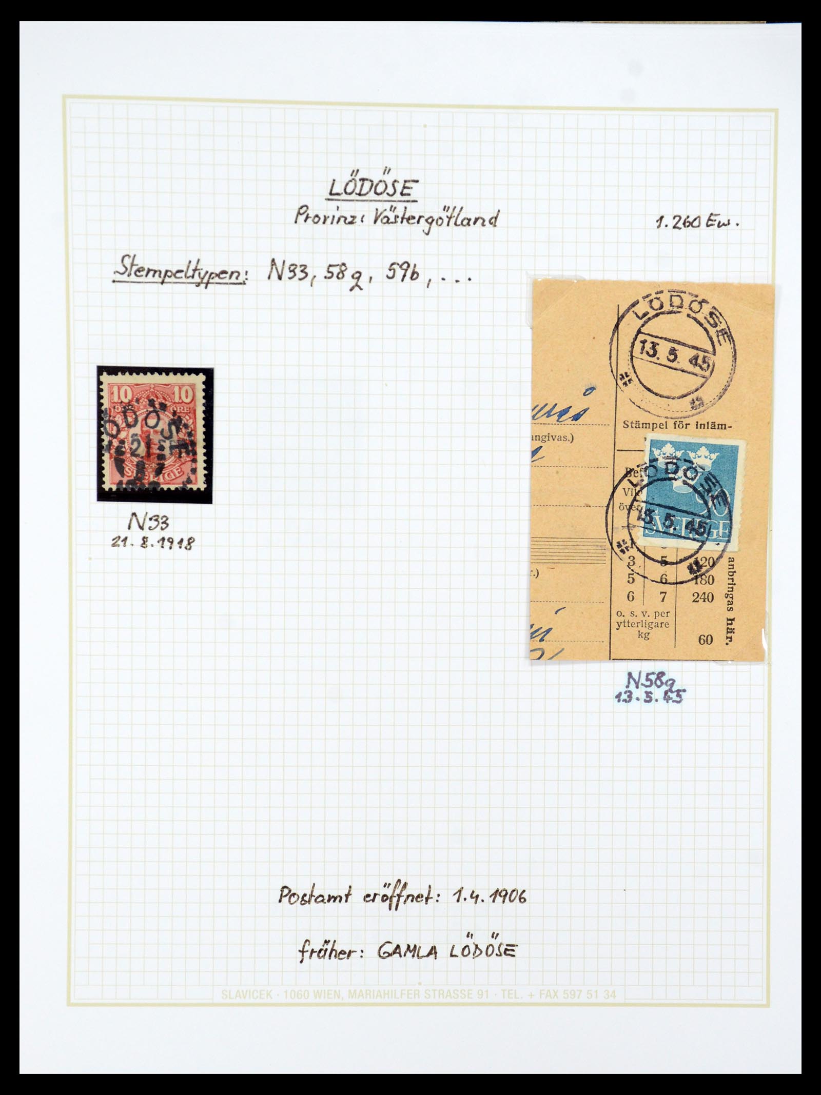 36259 077 - Postzegelverzameling 36259 Zweden stempels 1858-1950.