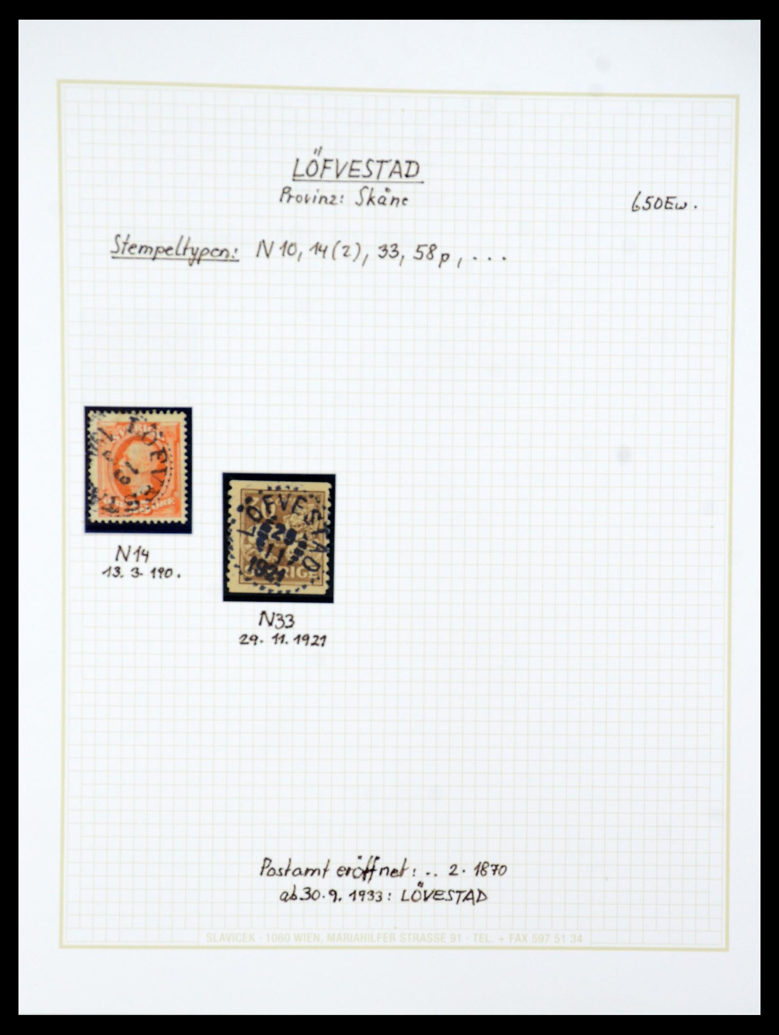 36259 078 - Postzegelverzameling 36259 Zweden stempels 1858-1950.