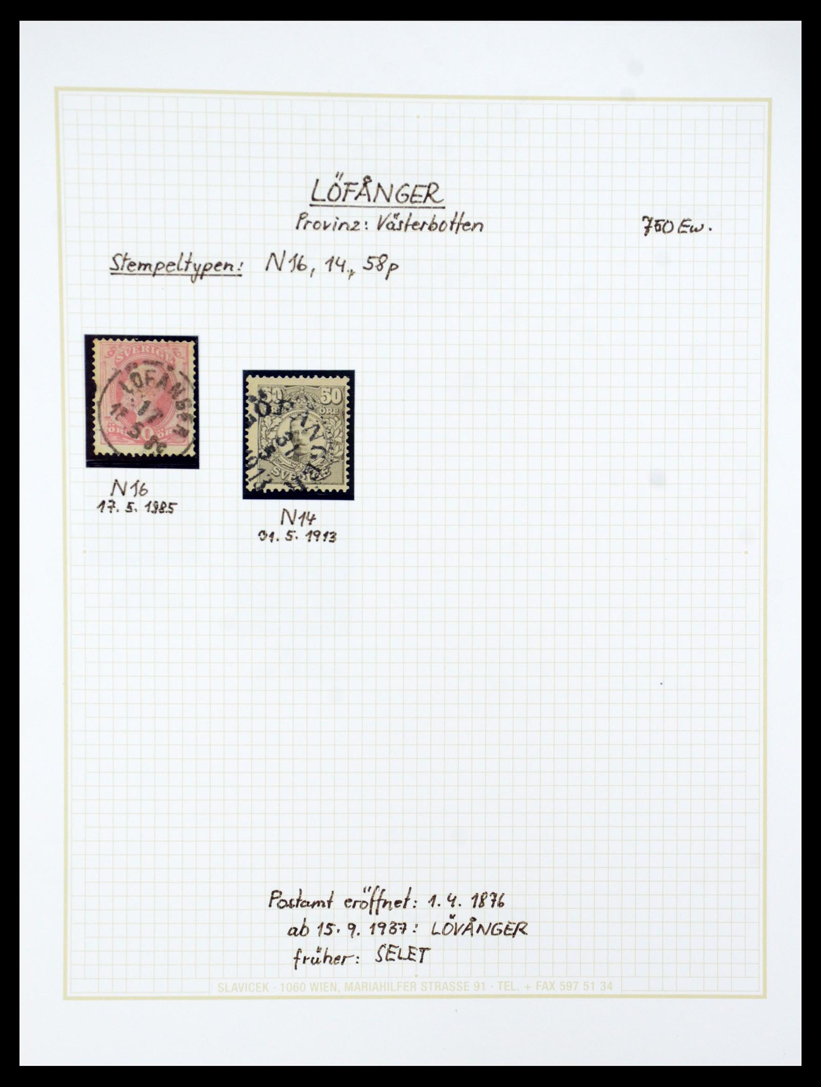 36259 079 - Postzegelverzameling 36259 Zweden stempels 1858-1950.