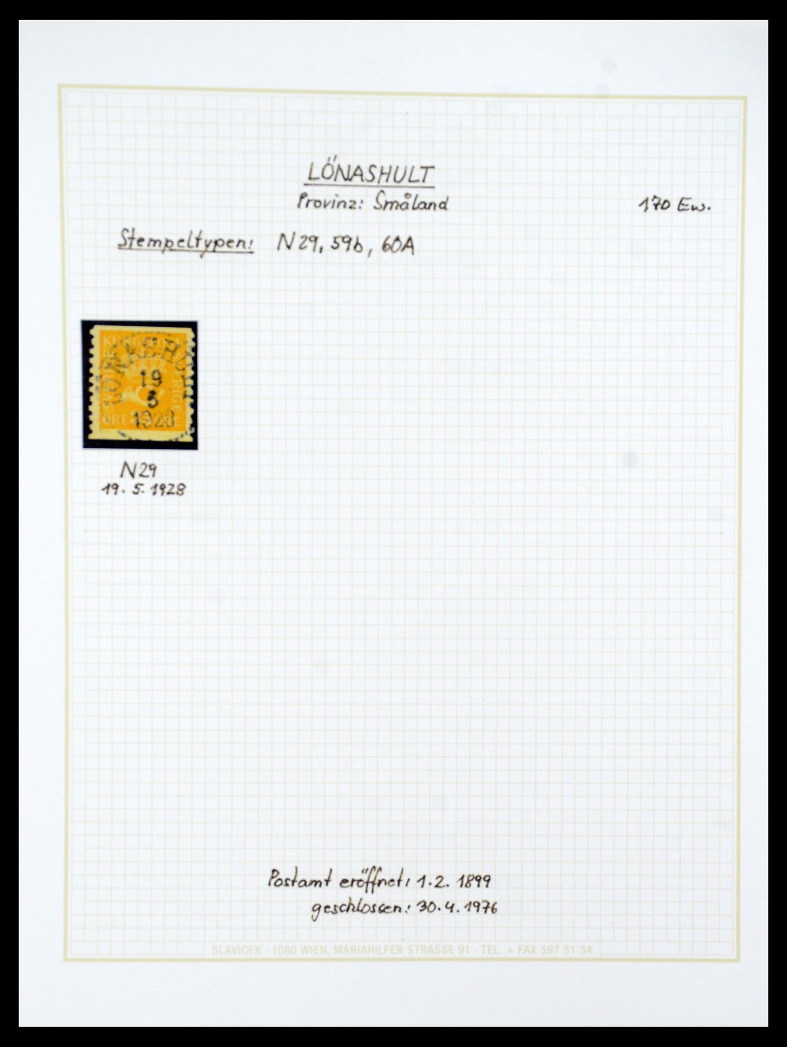 36259 080 - Postzegelverzameling 36259 Zweden stempels 1858-1950.