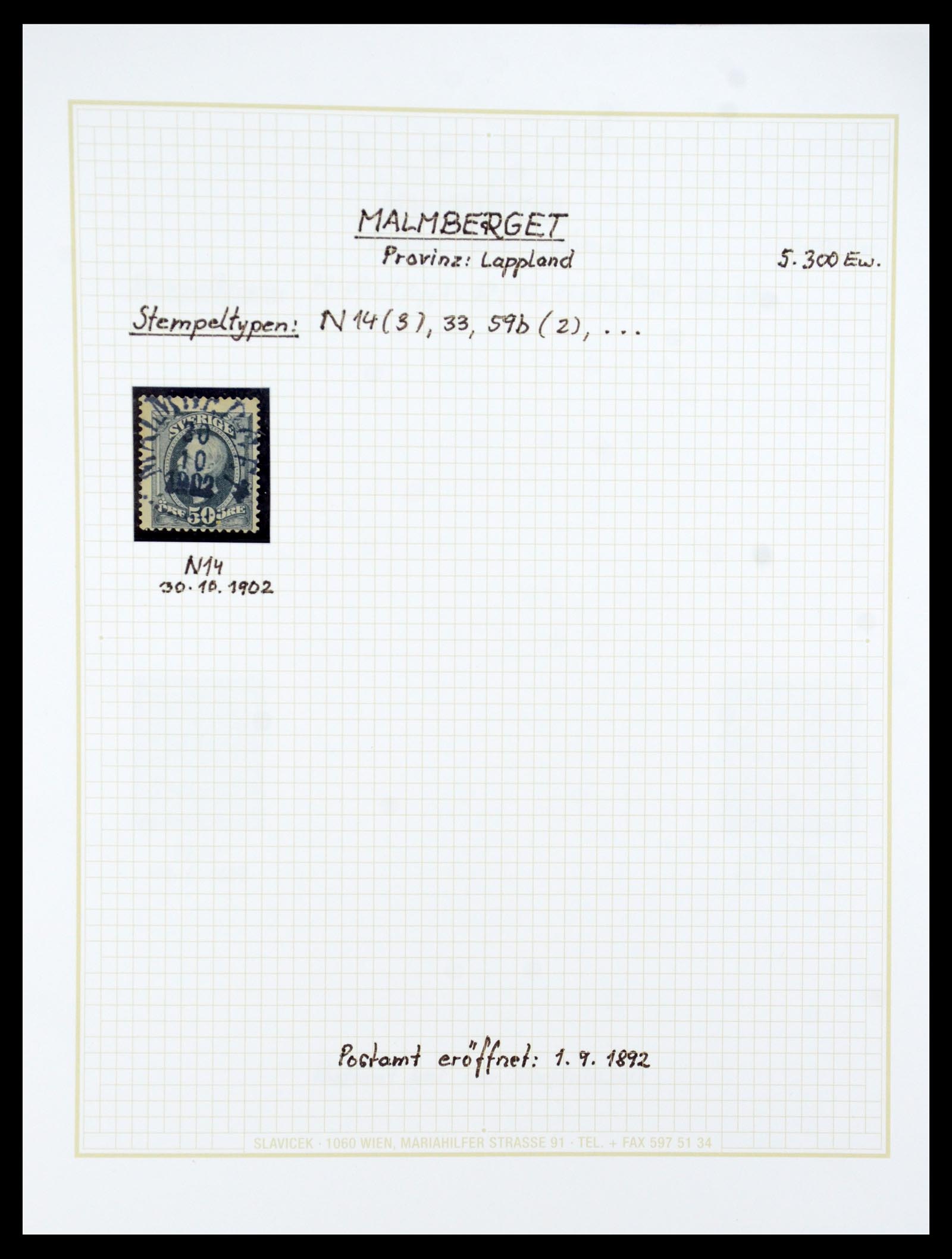 36259 083 - Postzegelverzameling 36259 Zweden stempels 1858-1950.