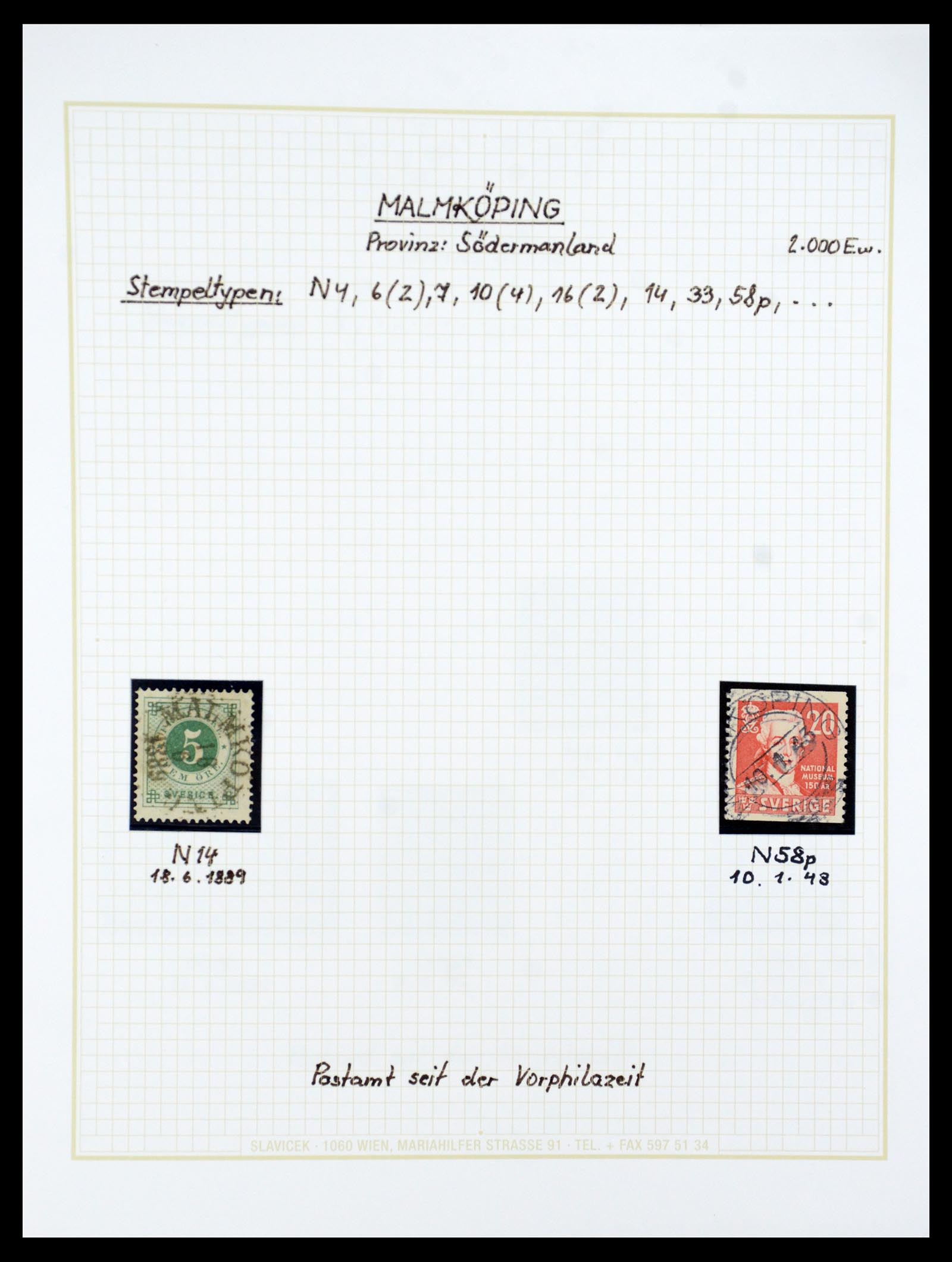 36259 084 - Postzegelverzameling 36259 Zweden stempels 1858-1950.