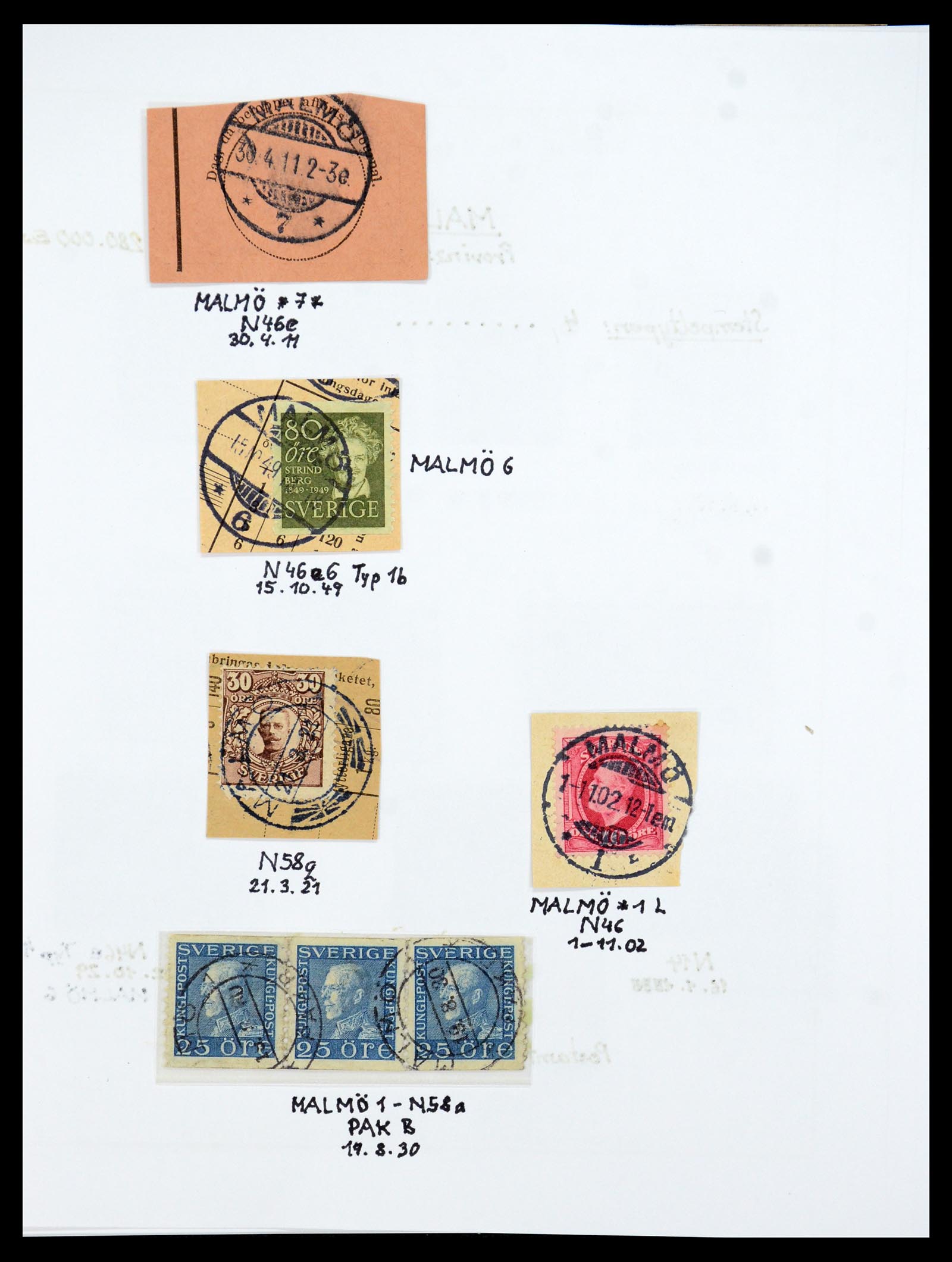 36259 087 - Postzegelverzameling 36259 Zweden stempels 1858-1950.