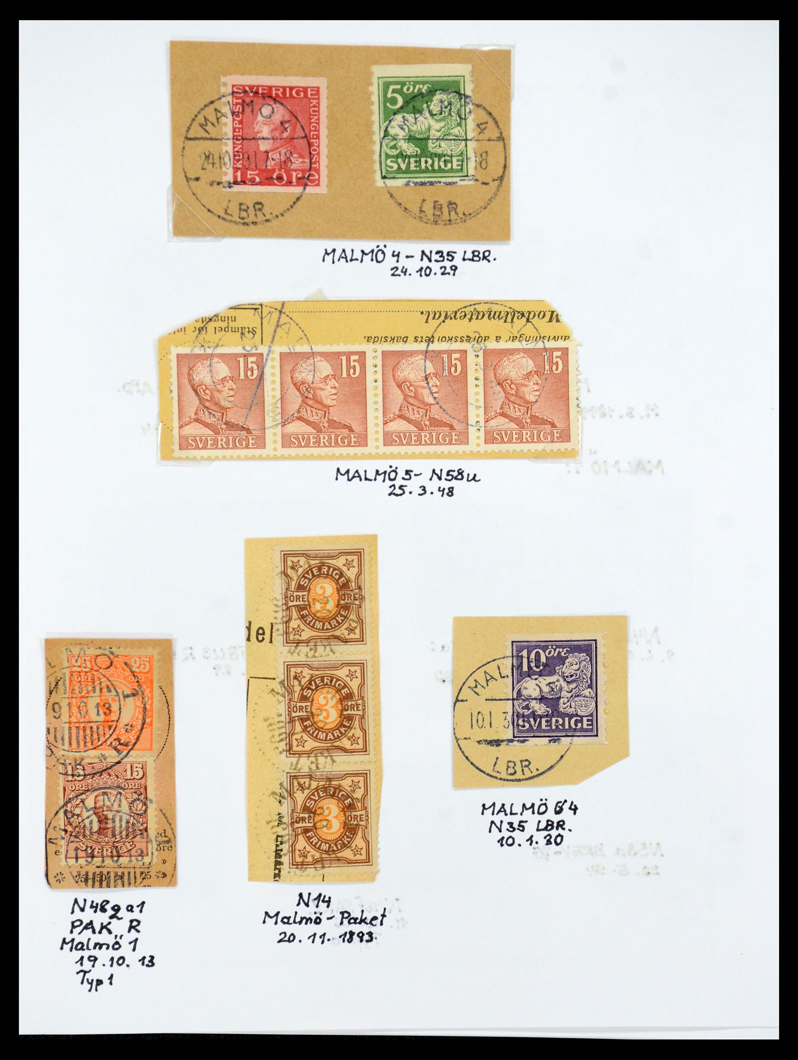 36259 088 - Postzegelverzameling 36259 Zweden stempels 1858-1950.