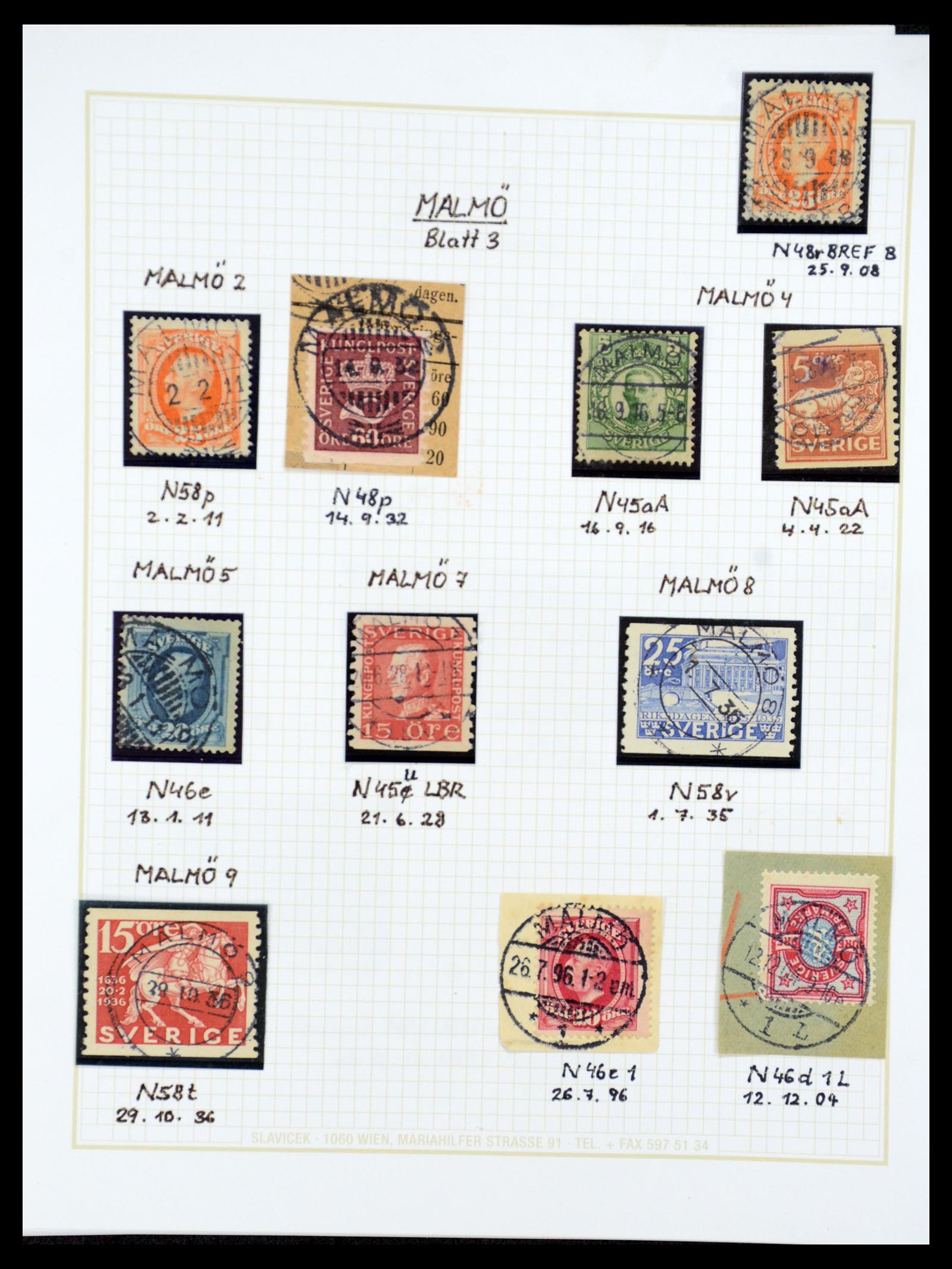 36259 089 - Postzegelverzameling 36259 Zweden stempels 1858-1950.