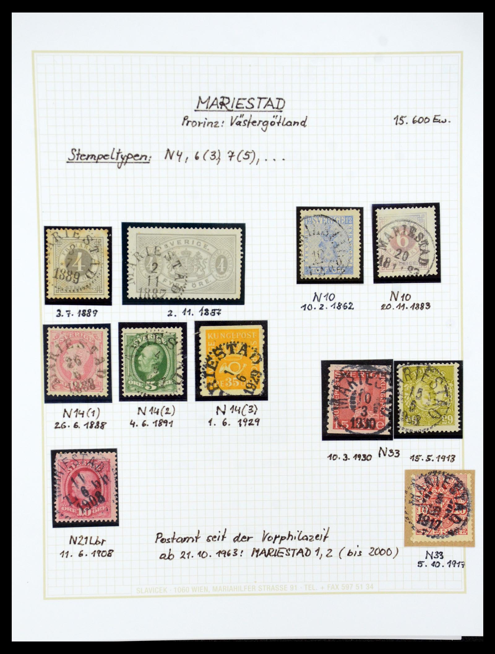 36259 094 - Postzegelverzameling 36259 Zweden stempels 1858-1950.