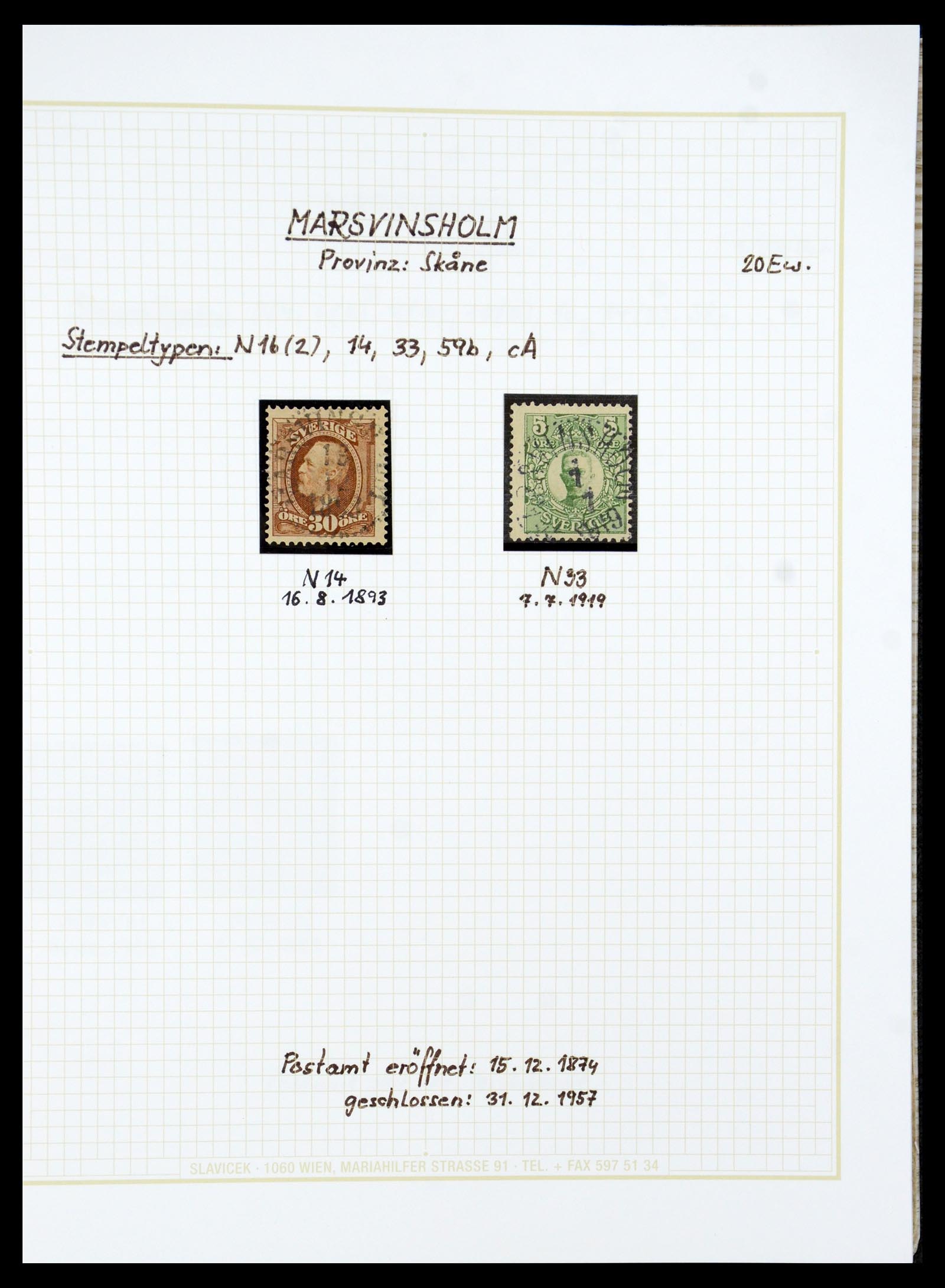 36259 095 - Postzegelverzameling 36259 Zweden stempels 1858-1950.