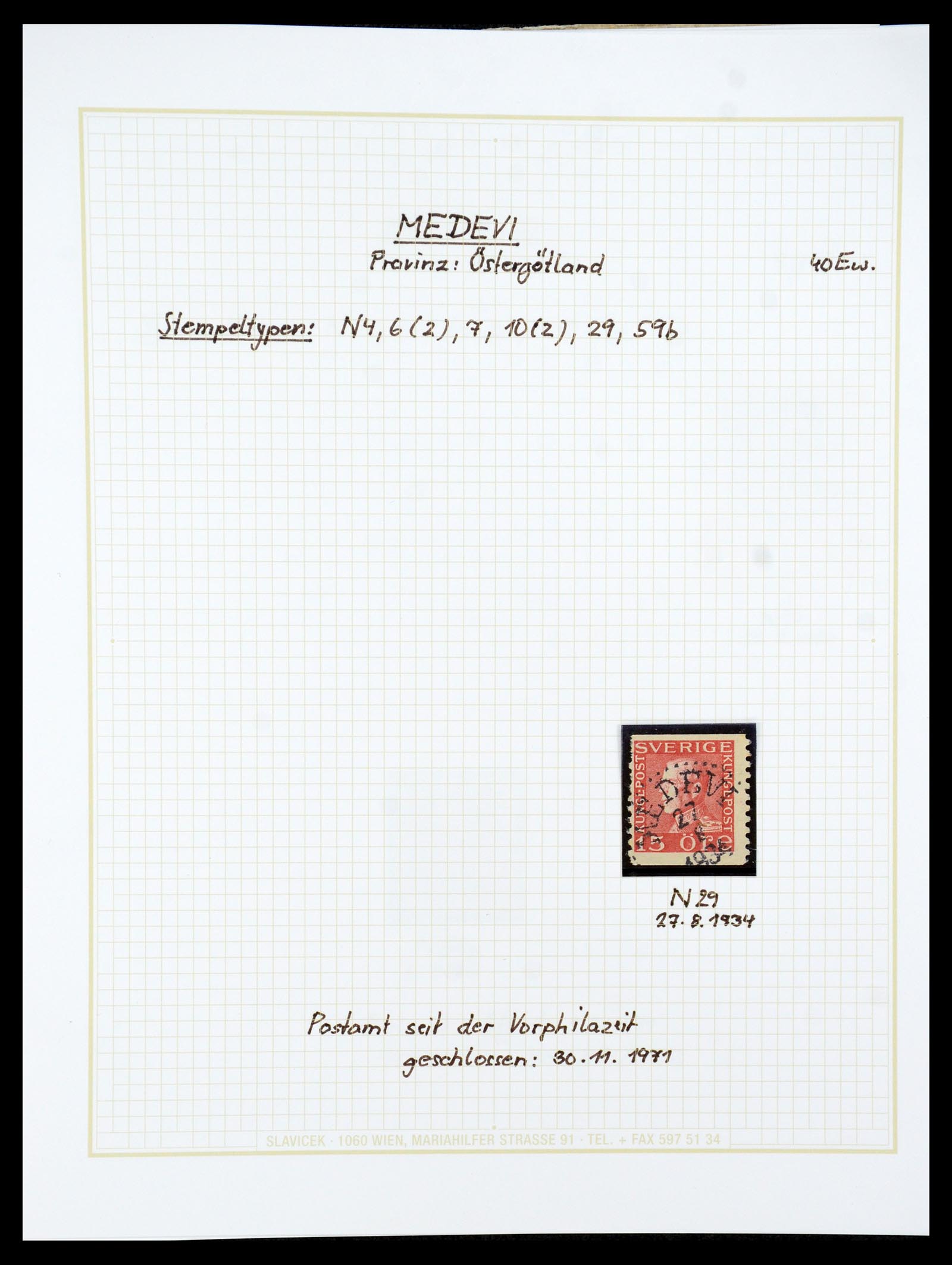 36259 097 - Postzegelverzameling 36259 Zweden stempels 1858-1950.