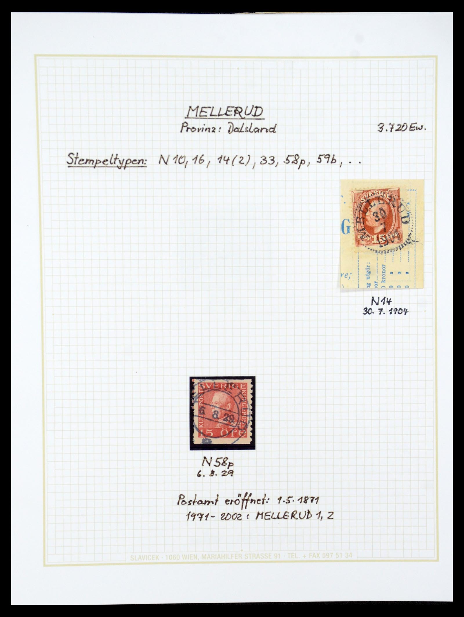 36259 098 - Postzegelverzameling 36259 Zweden stempels 1858-1950.