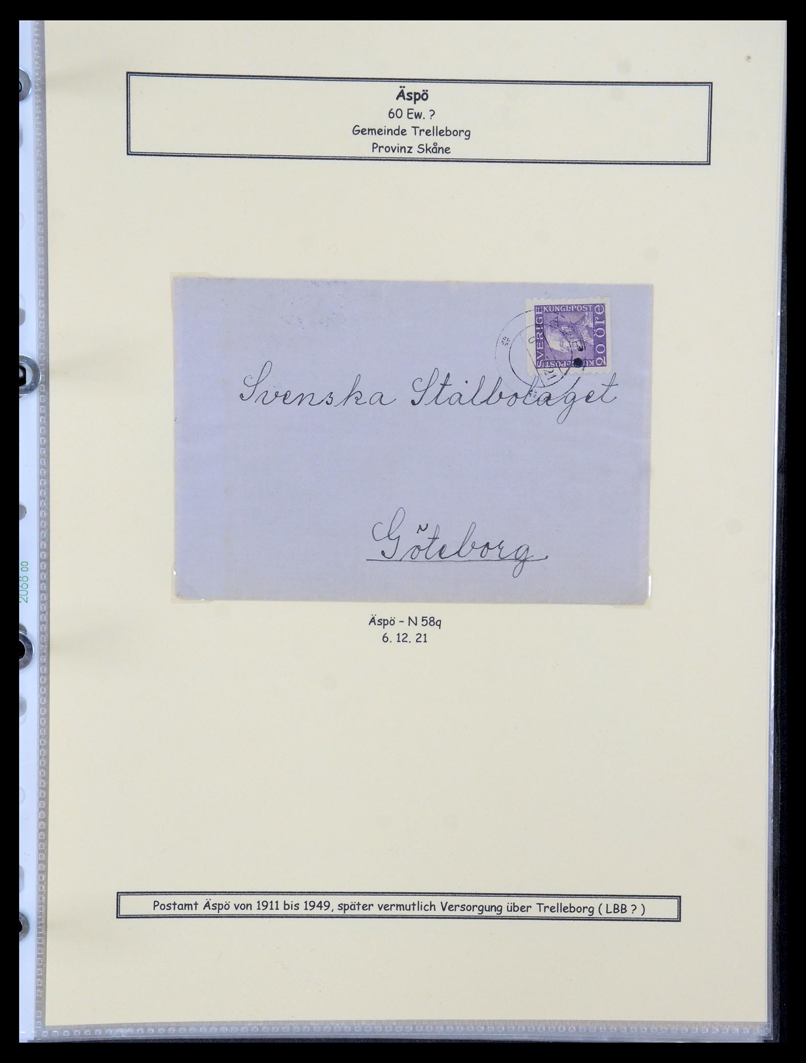 36259 305 - Postzegelverzameling 36259 Zweden stempels 1858-1950.
