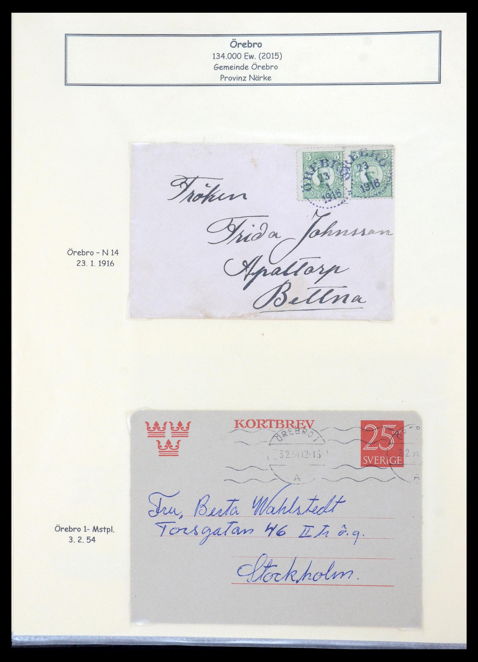 36259 313 - Postzegelverzameling 36259 Zweden stempels 1858-1950.