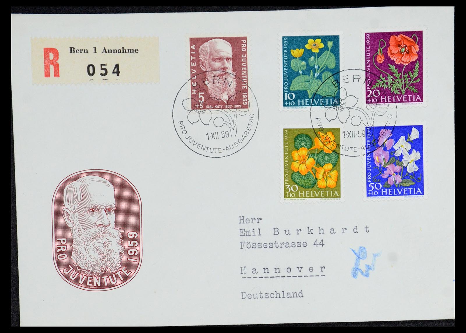 36262 004 - Postzegelverzameling 36262 Zwitserland FDC's 1952-1959.