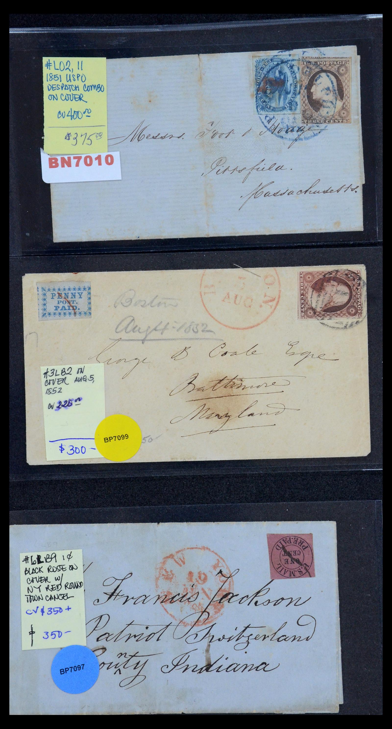 36270 004 - Postzegelverzameling 36270 USA locals/carriers 1851-1888.