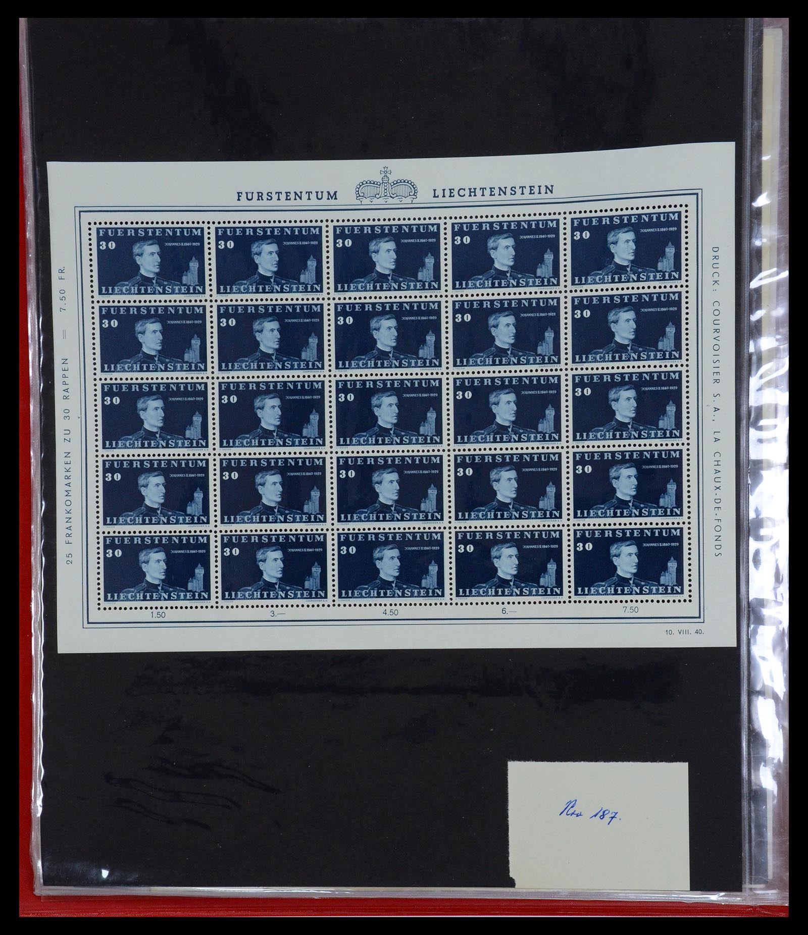 36280 010 - Stamp collection 36280 Liechtenstein souvenir sheets and sheetlets 1934-