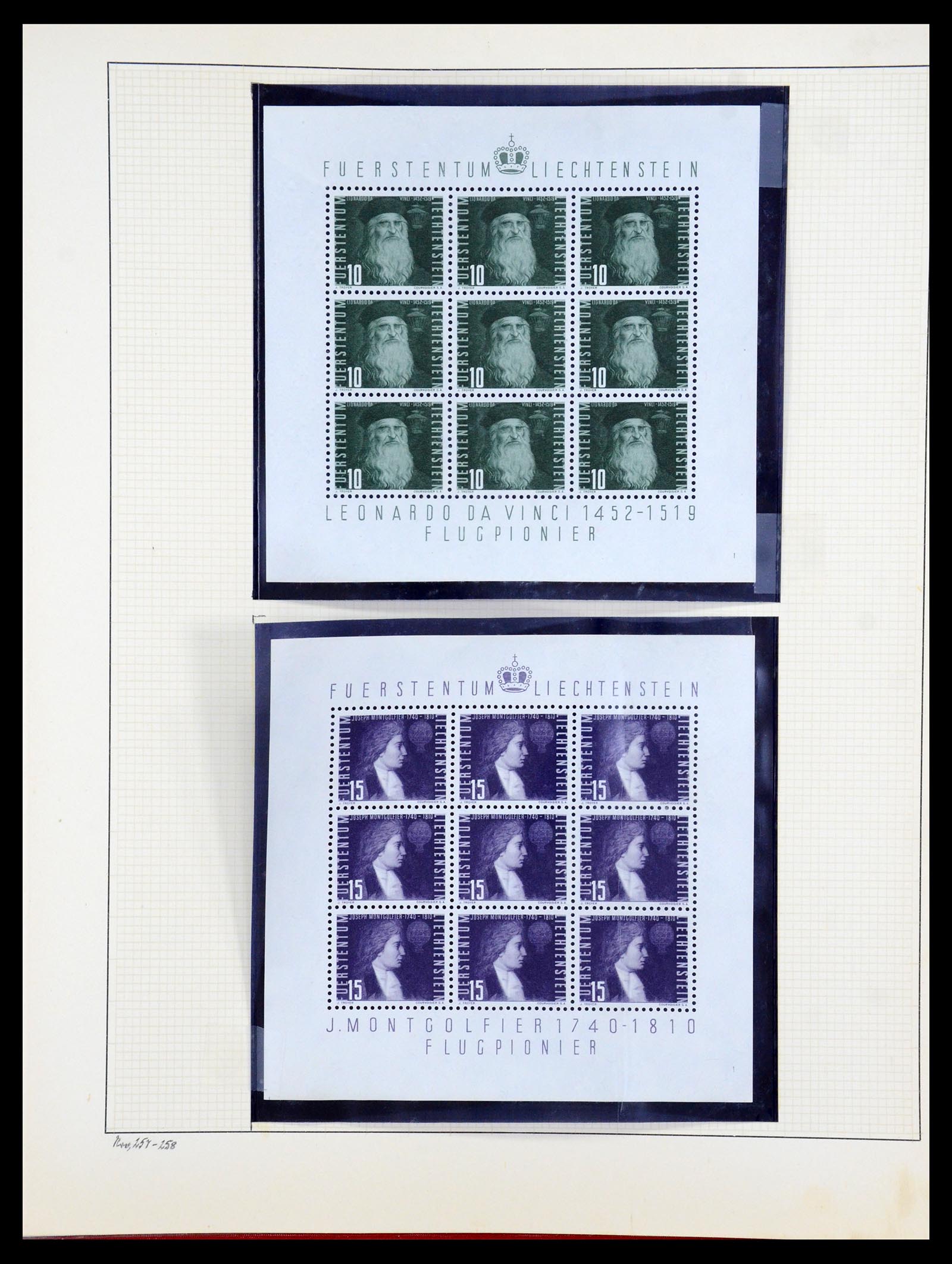36280 055 - Stamp collection 36280 Liechtenstein souvenir sheets and sheetlets 1934-