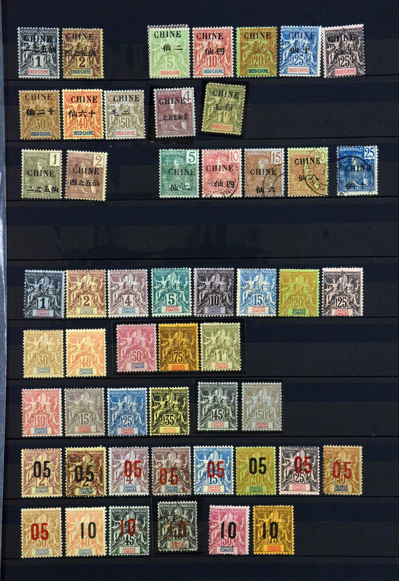 36290 011 - Postzegelverzameling 36290 Franse koloniën klassieke toppers 1859-190