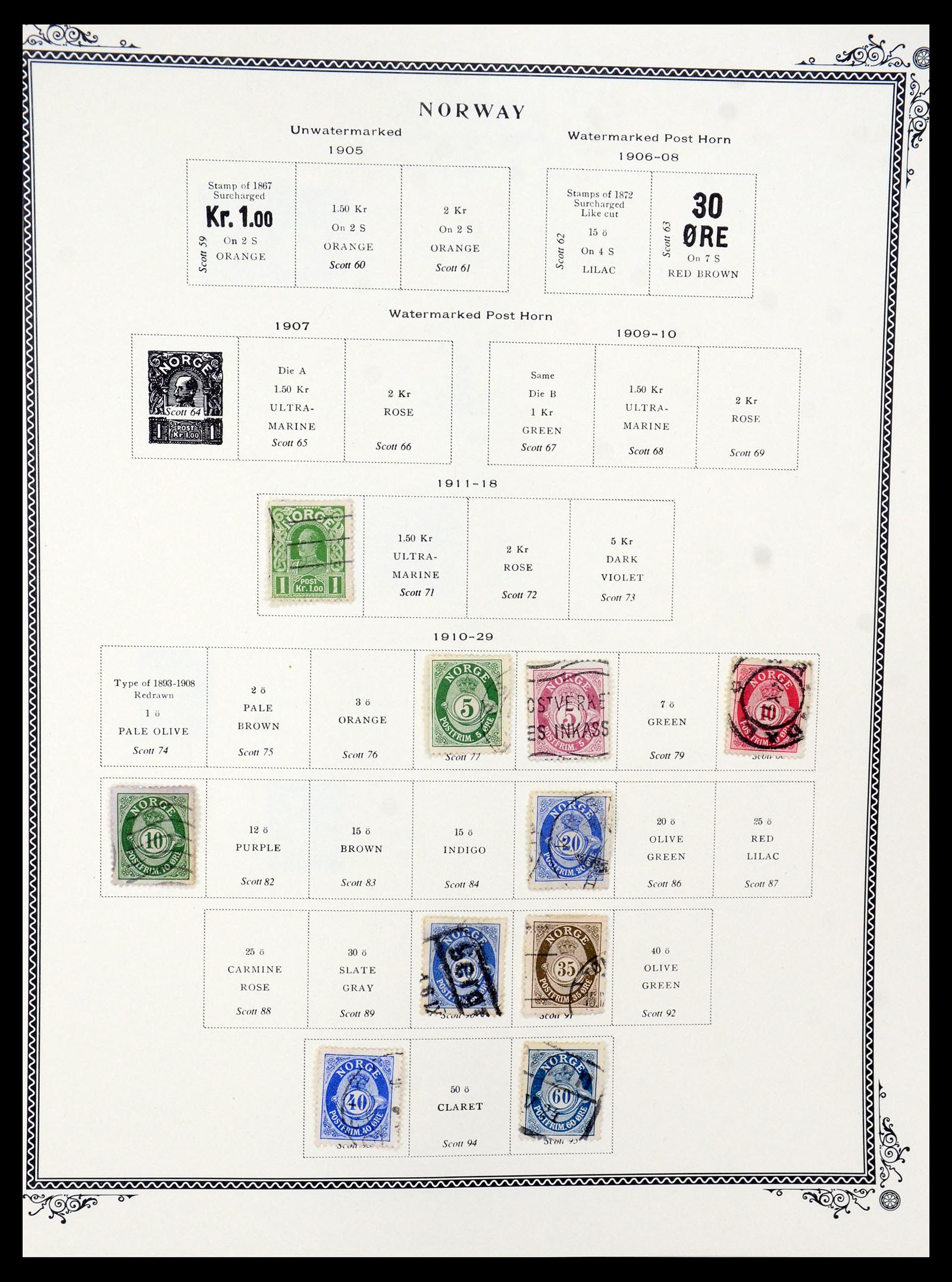 36293 002 - Postzegelverzameling 36293 Noorwegen 1877-2007.