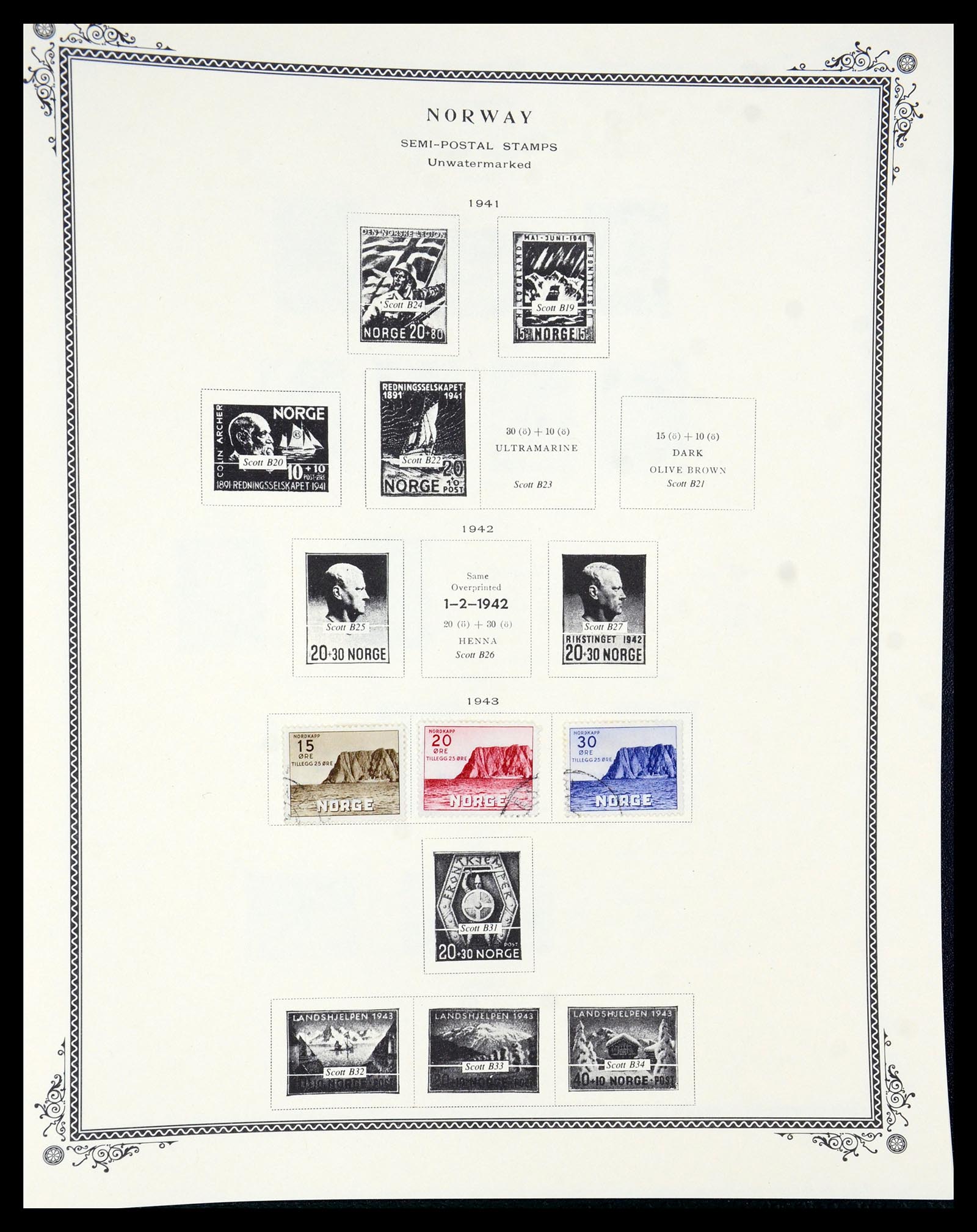 36293 104 - Postzegelverzameling 36293 Noorwegen 1877-2007.
