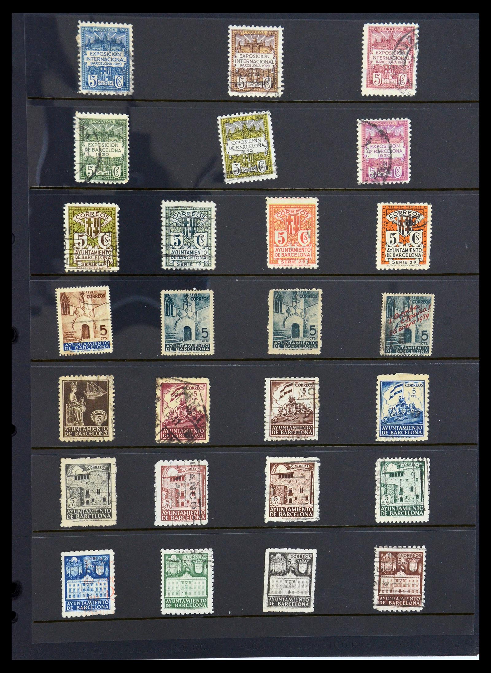 36298 001 - Postzegelverzameling 36298 Spanje lokaal en burgeroorlog 1931-1938.