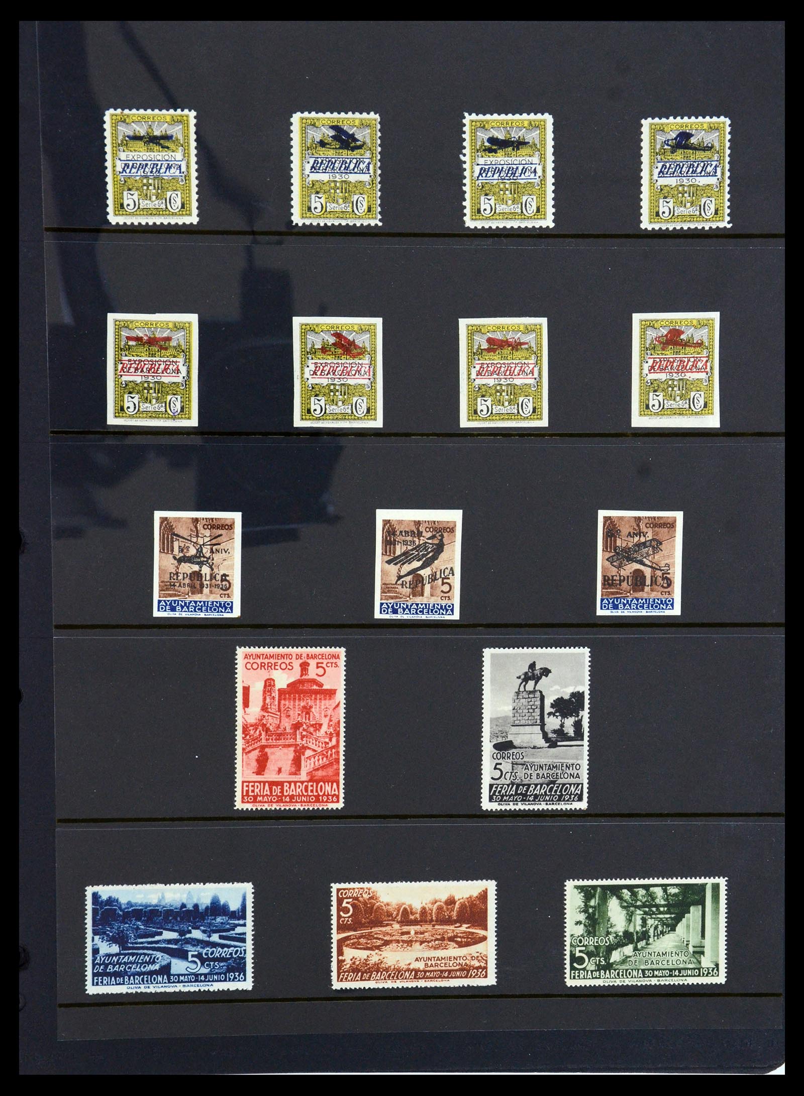 36298 002 - Postzegelverzameling 36298 Spanje lokaal en burgeroorlog 1931-1938.