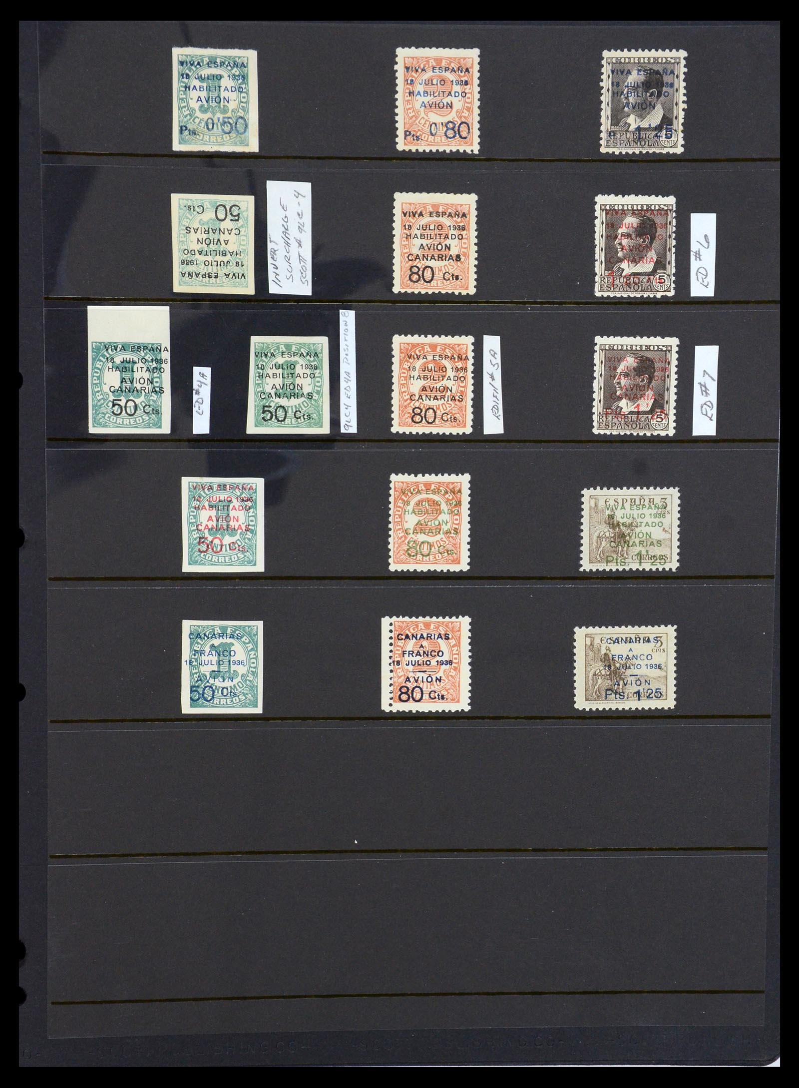36298 005 - Postzegelverzameling 36298 Spanje lokaal en burgeroorlog 1931-1938.