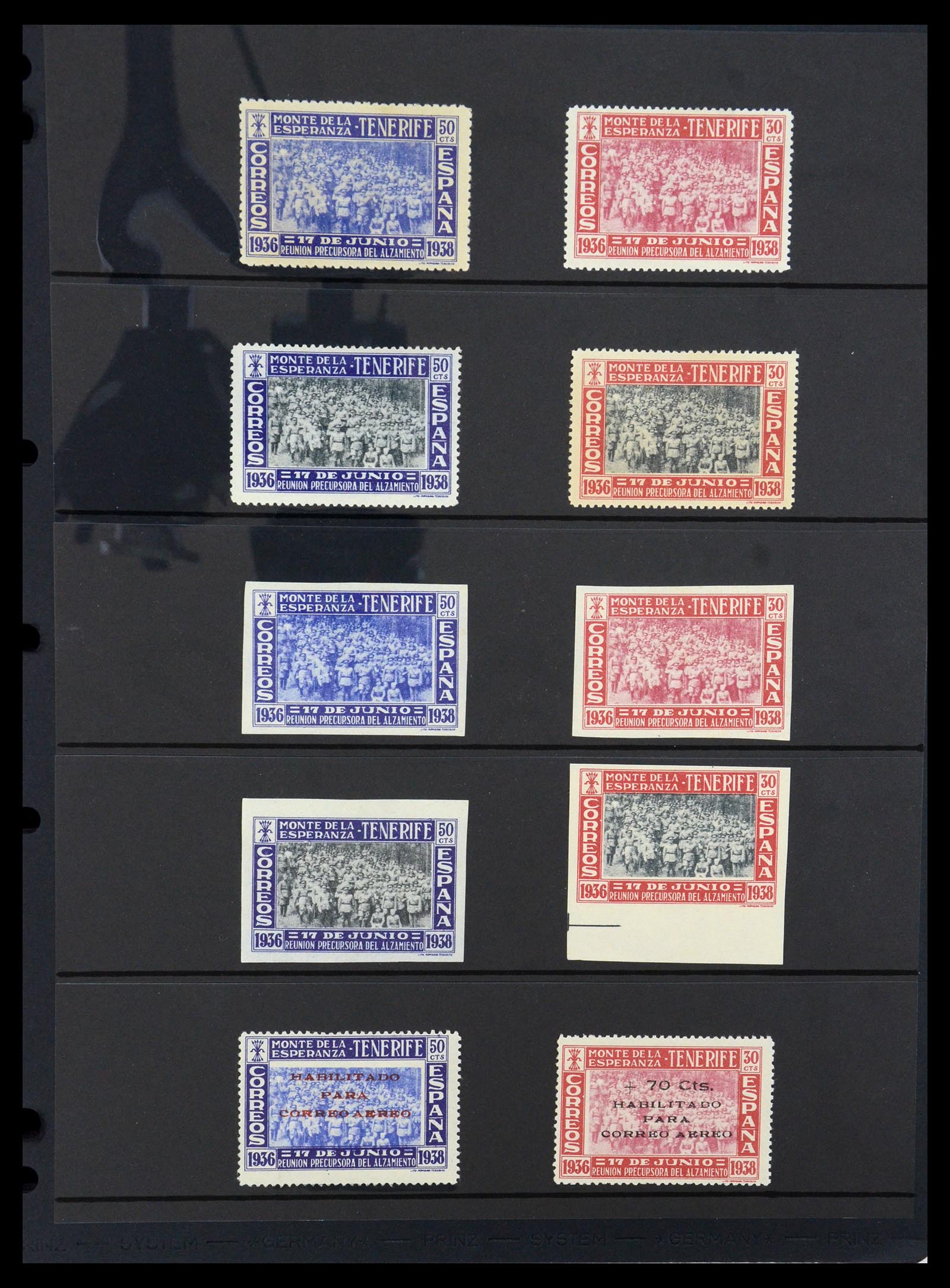 36298 009 - Postzegelverzameling 36298 Spanje lokaal en burgeroorlog 1931-1938.