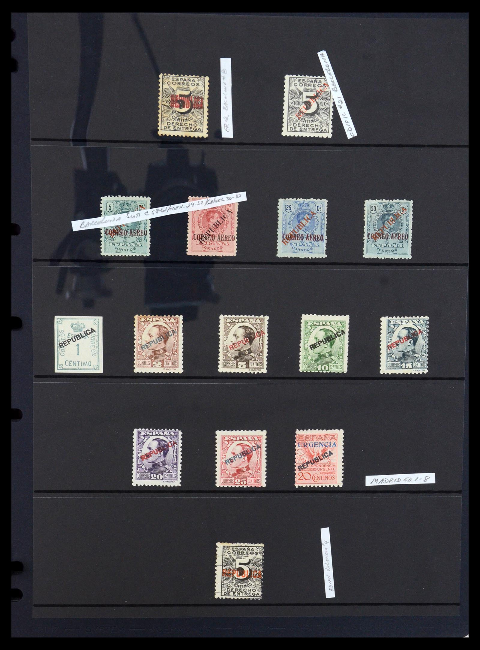 36298 012 - Postzegelverzameling 36298 Spanje lokaal en burgeroorlog 1931-1938.